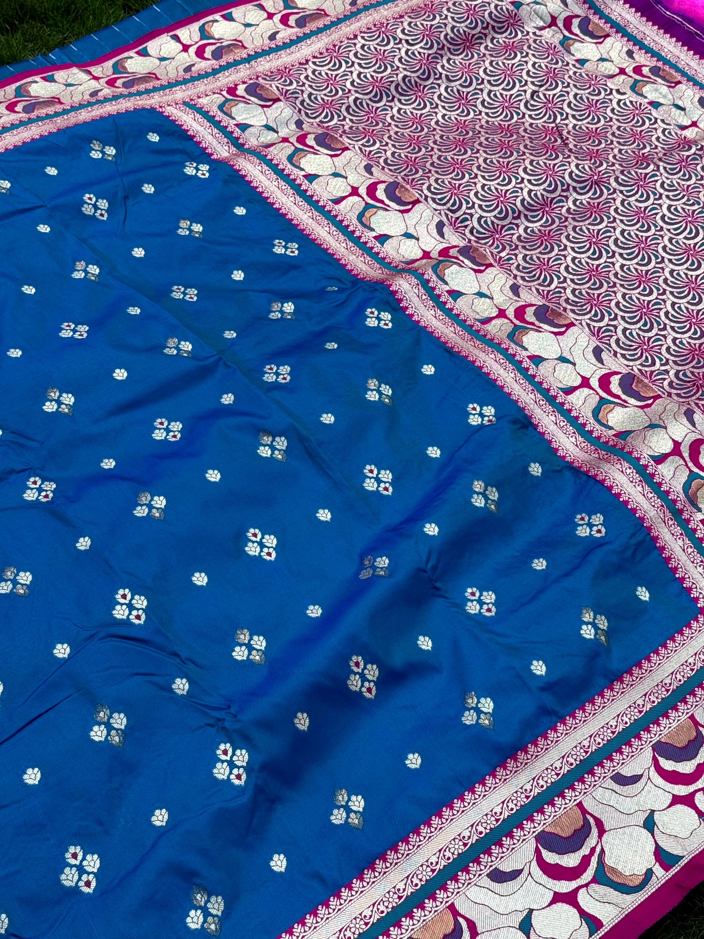 Royal Blue Soft Silk Kanjivaram Saree by My Store