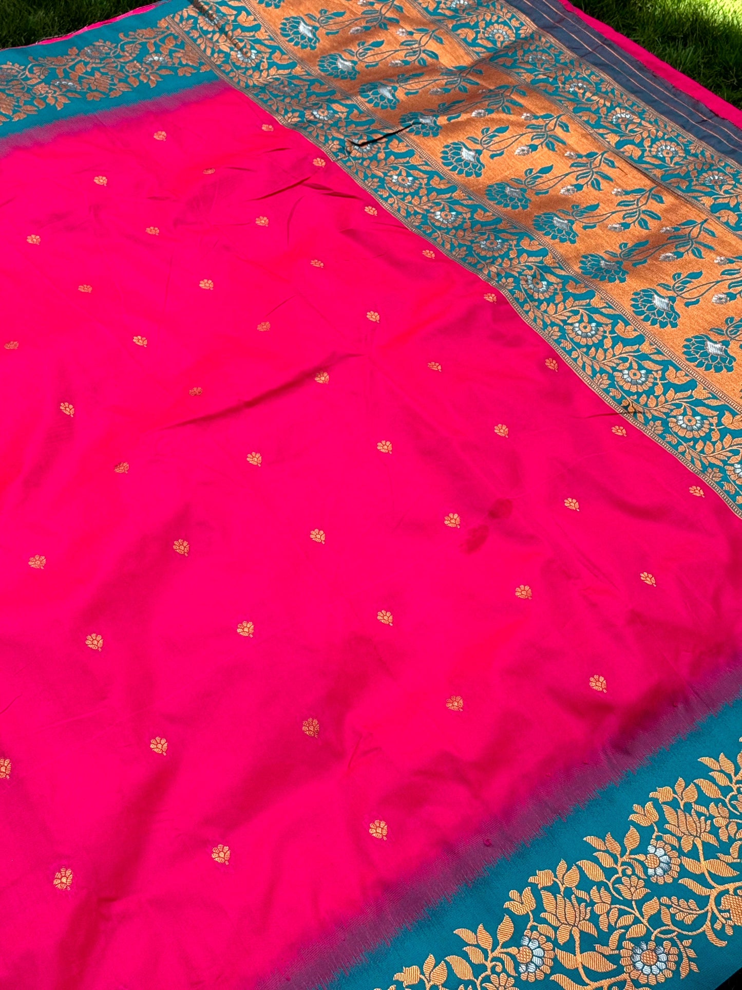 Pink Soft Silk Kanjivaram Saree by My Store