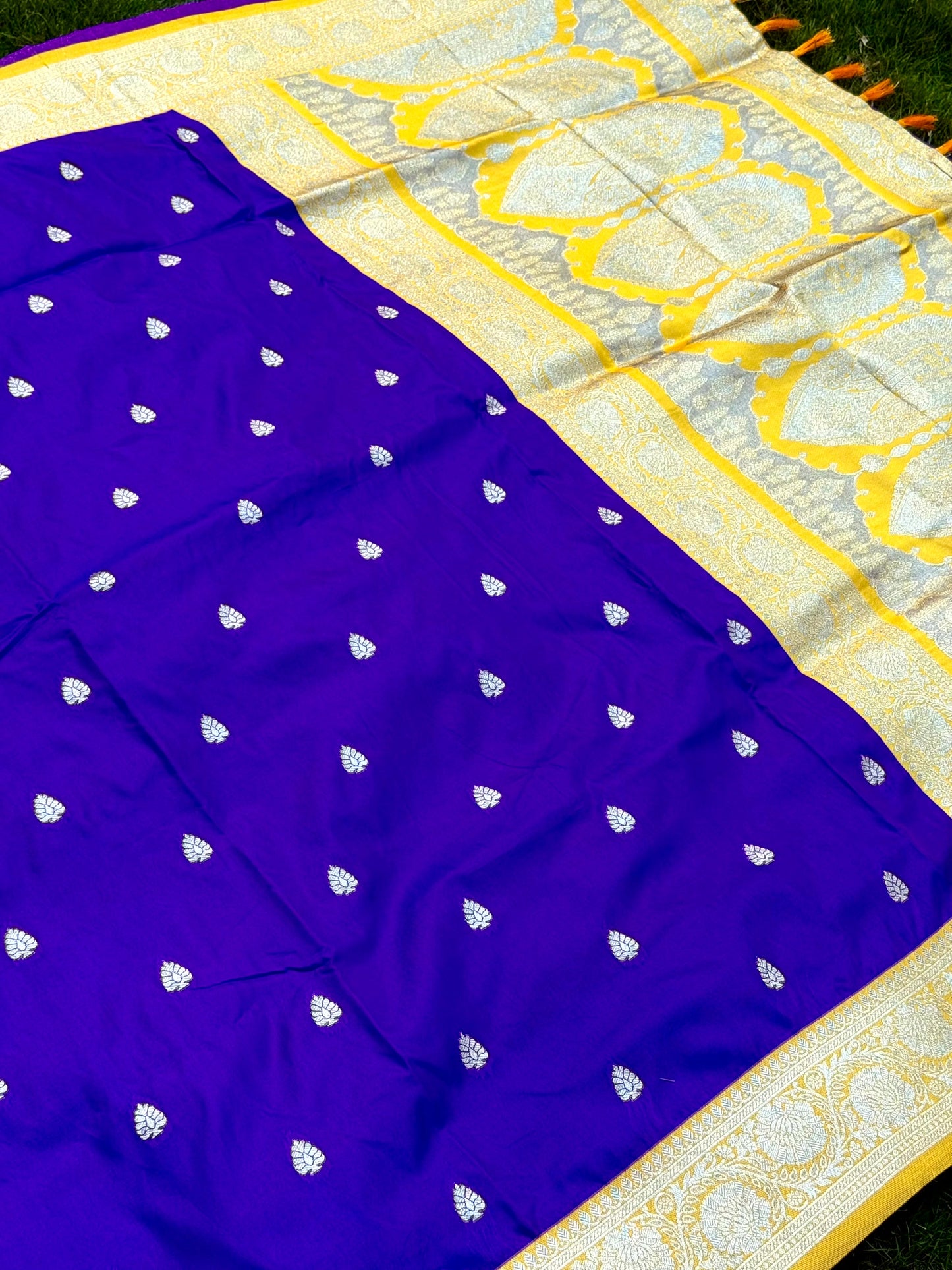 Purple Soft Silk Feather Saree by My Store