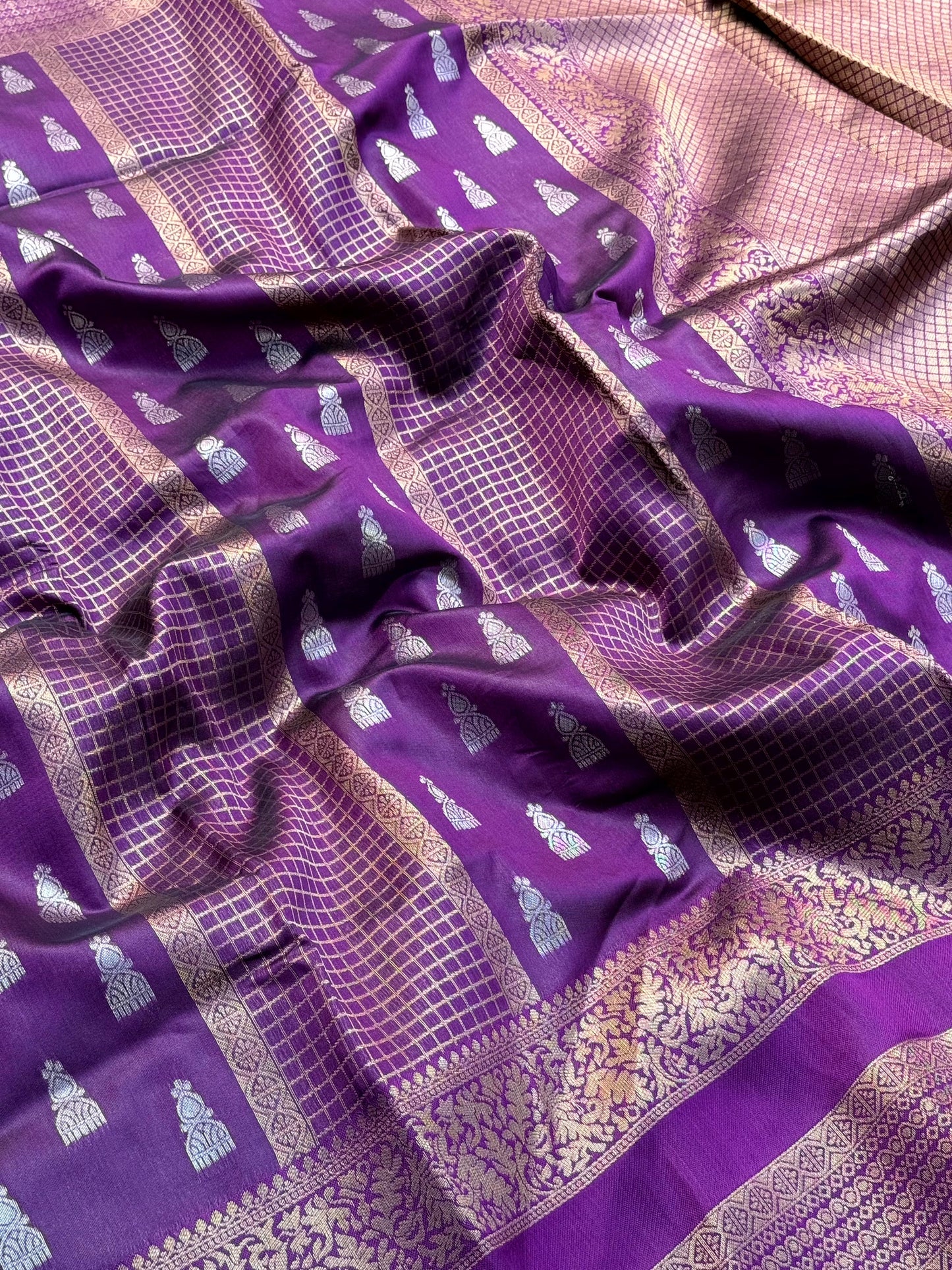 Regal Wine Banarasi Katan Silk Saree