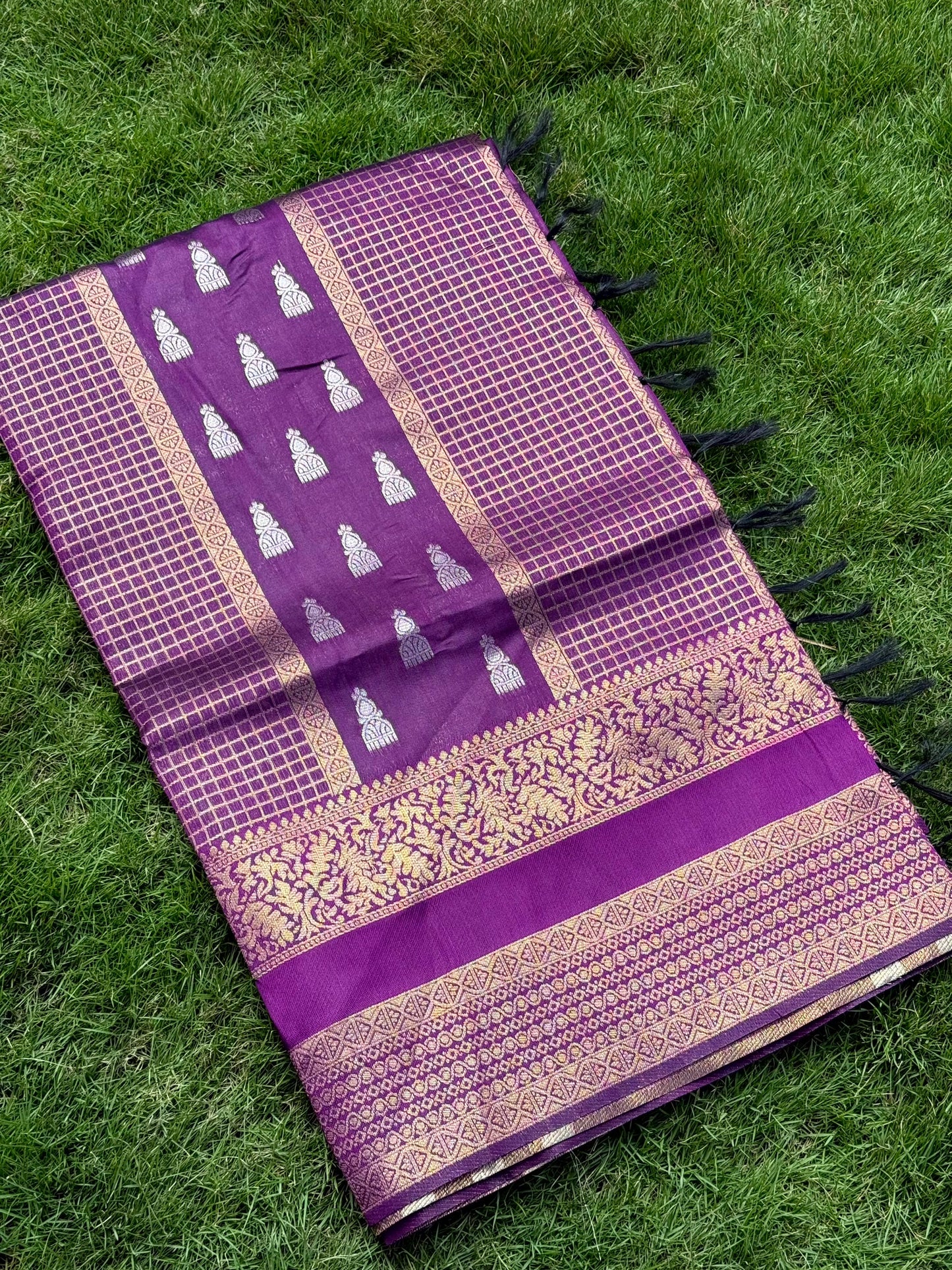Regal Wine Banarasi Katan Silk Saree