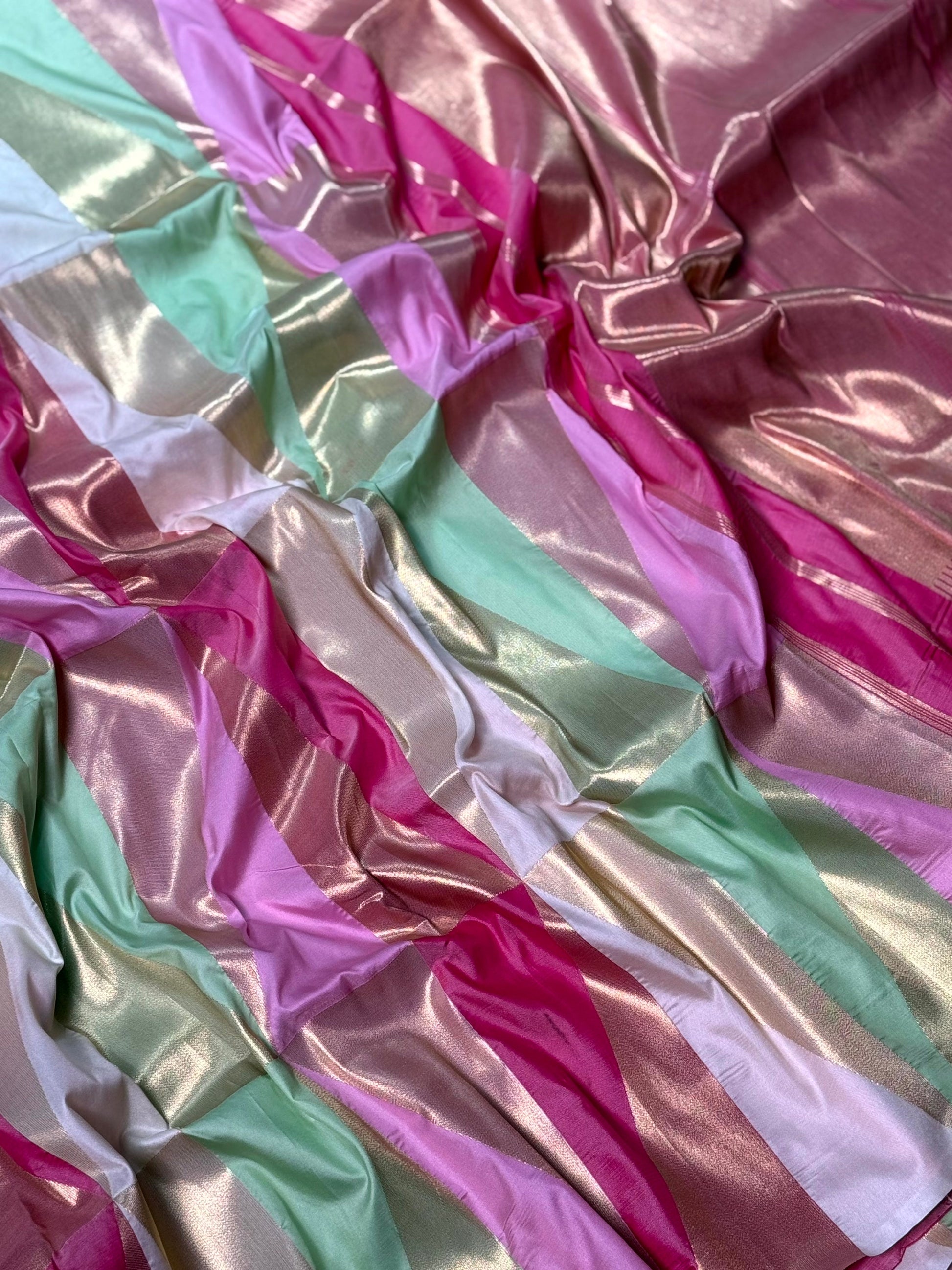 Multicolor Geometric Kanjivaram Saree by My Store