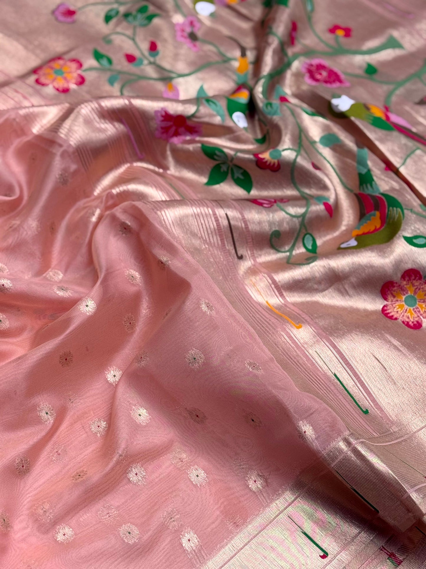Royal Minakari Weave Soft Organza Paithani Saree by My Store