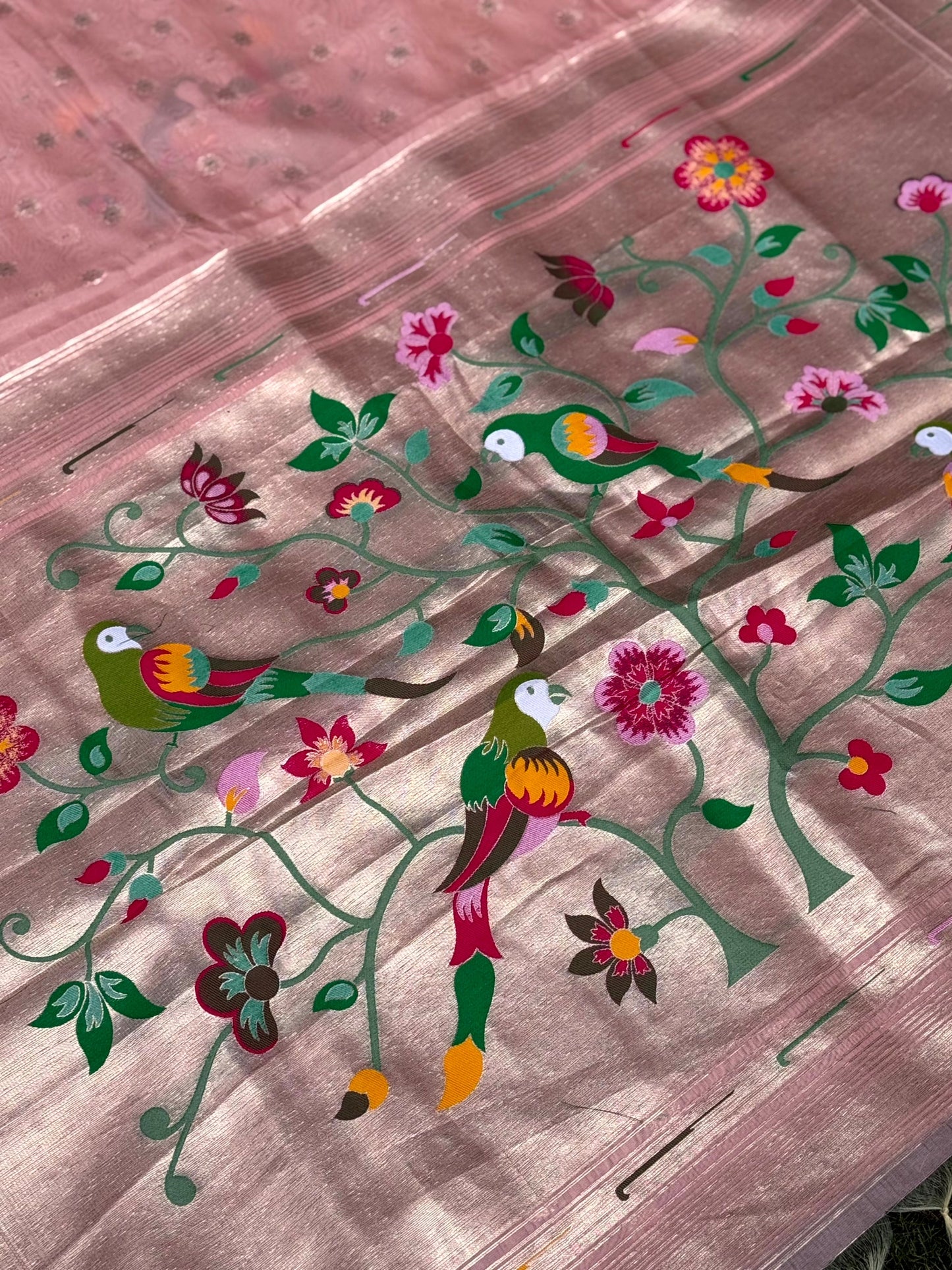 Royal Minakari Weave Soft Organza Paithani Saree by My Store