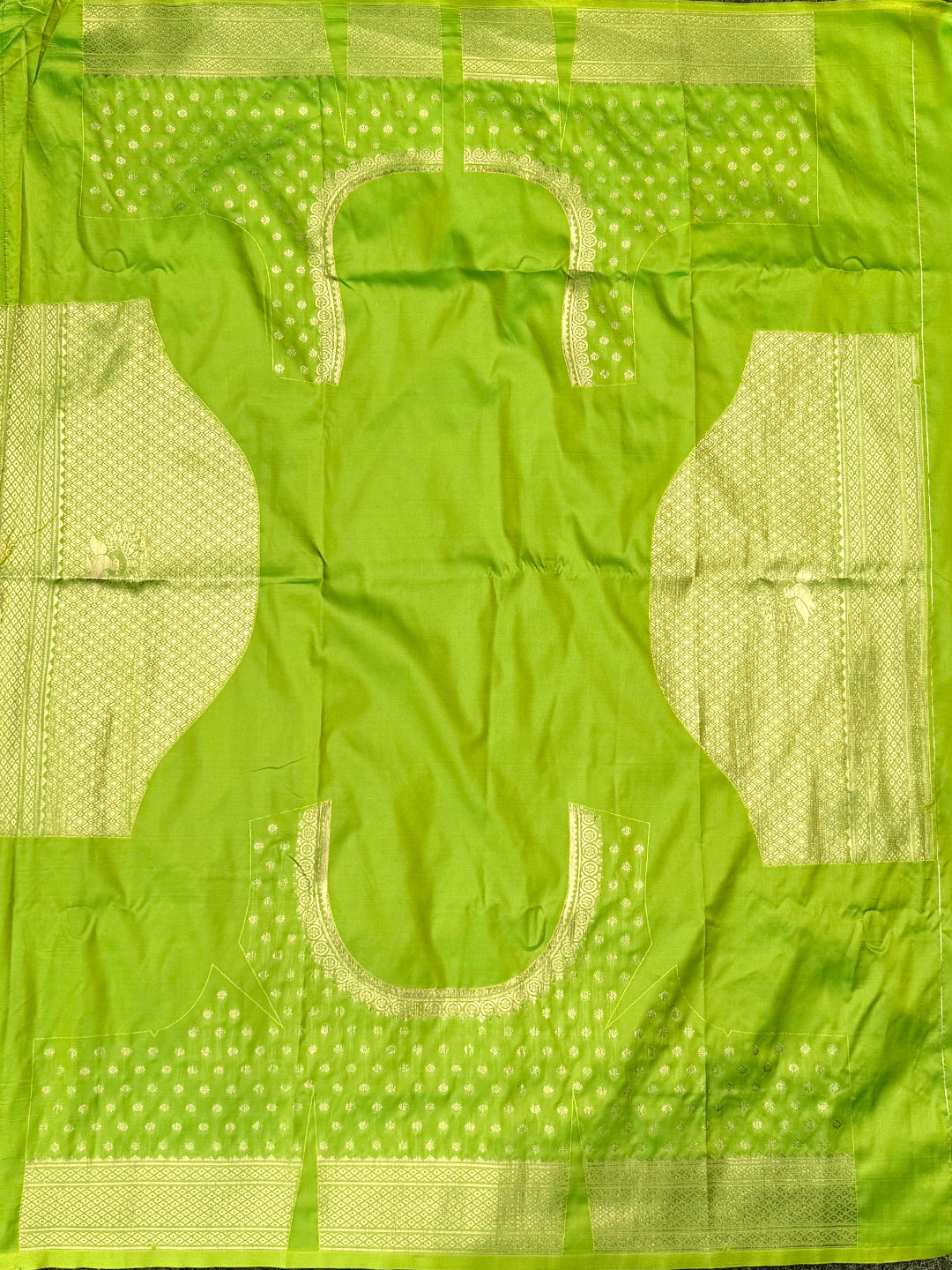Green Dual Tone Zari Banarasi Paithani Saree by My Store