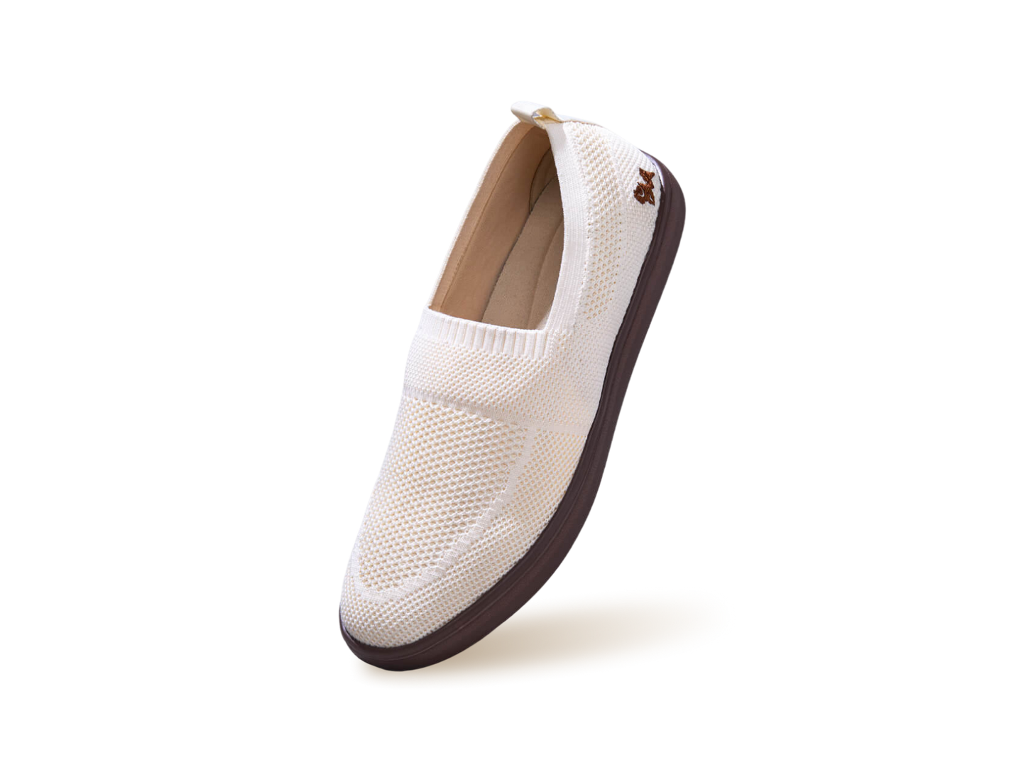 Casual Ease Slip Ons : Ivory Brown by My Store