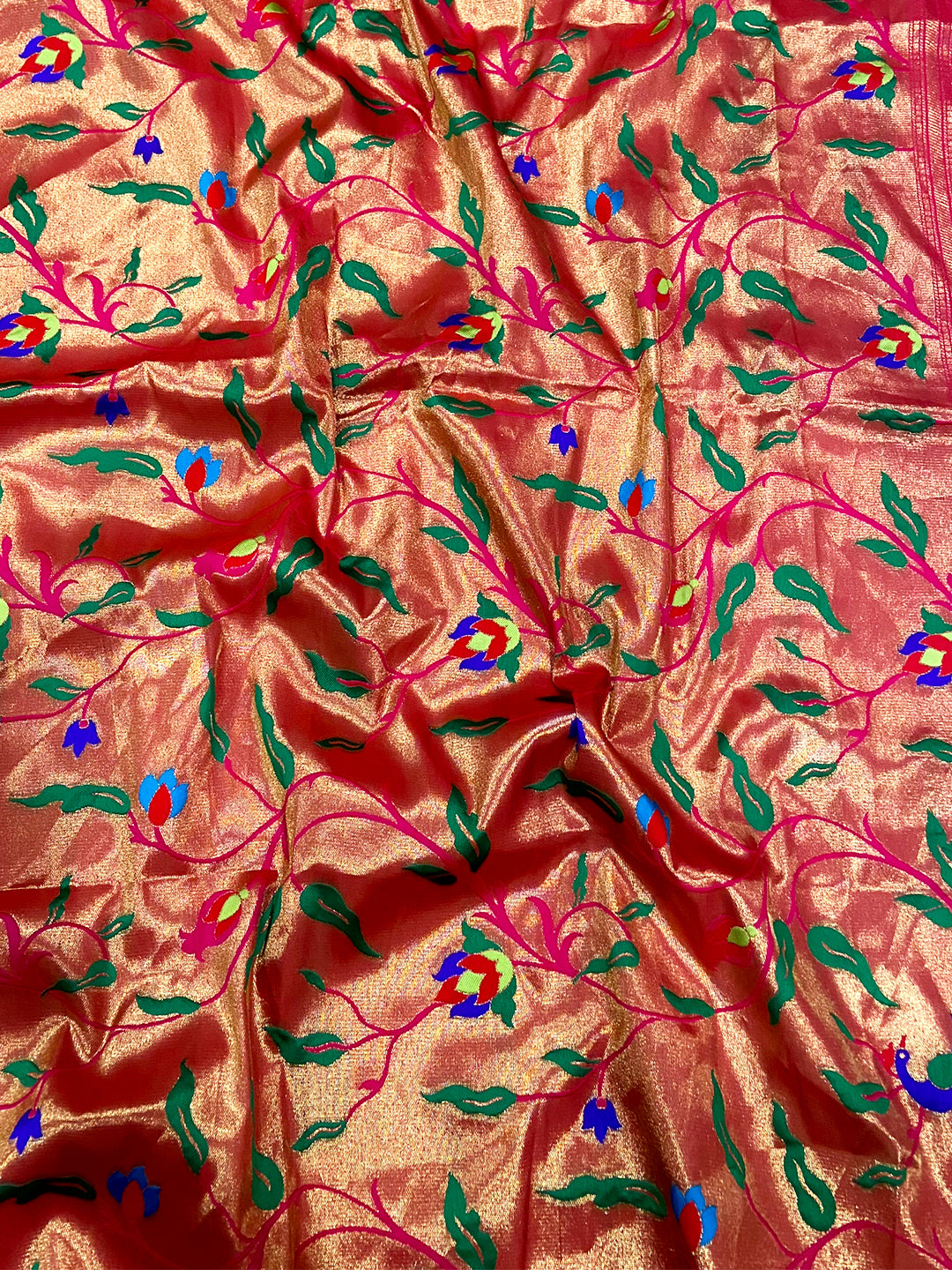 Rani Pink Yeola Paithani Soft Silk Saree by My Store