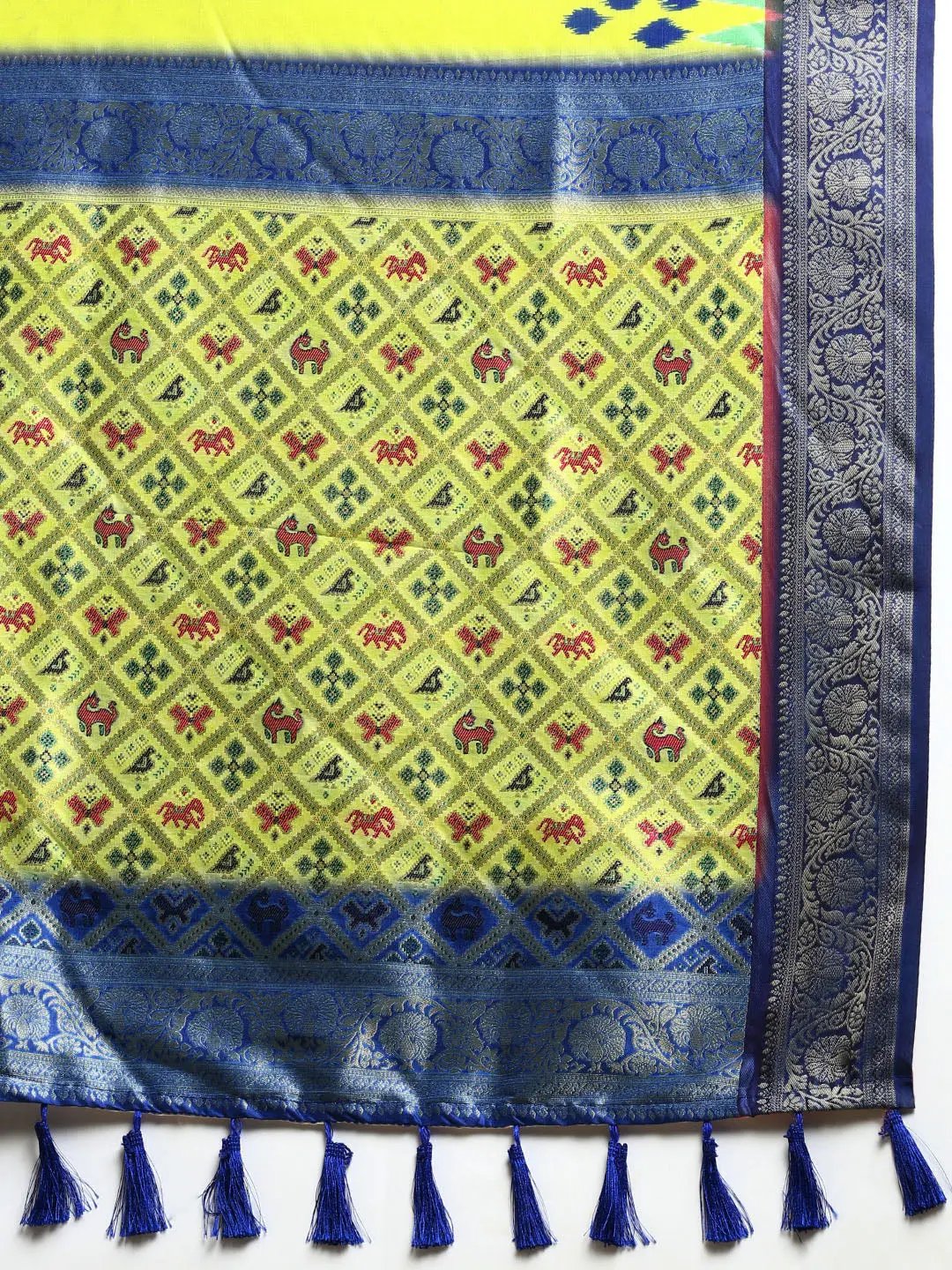 Exclusive Ikkat Digital Print With Patola Pallu Soft Silk Saree by My Store