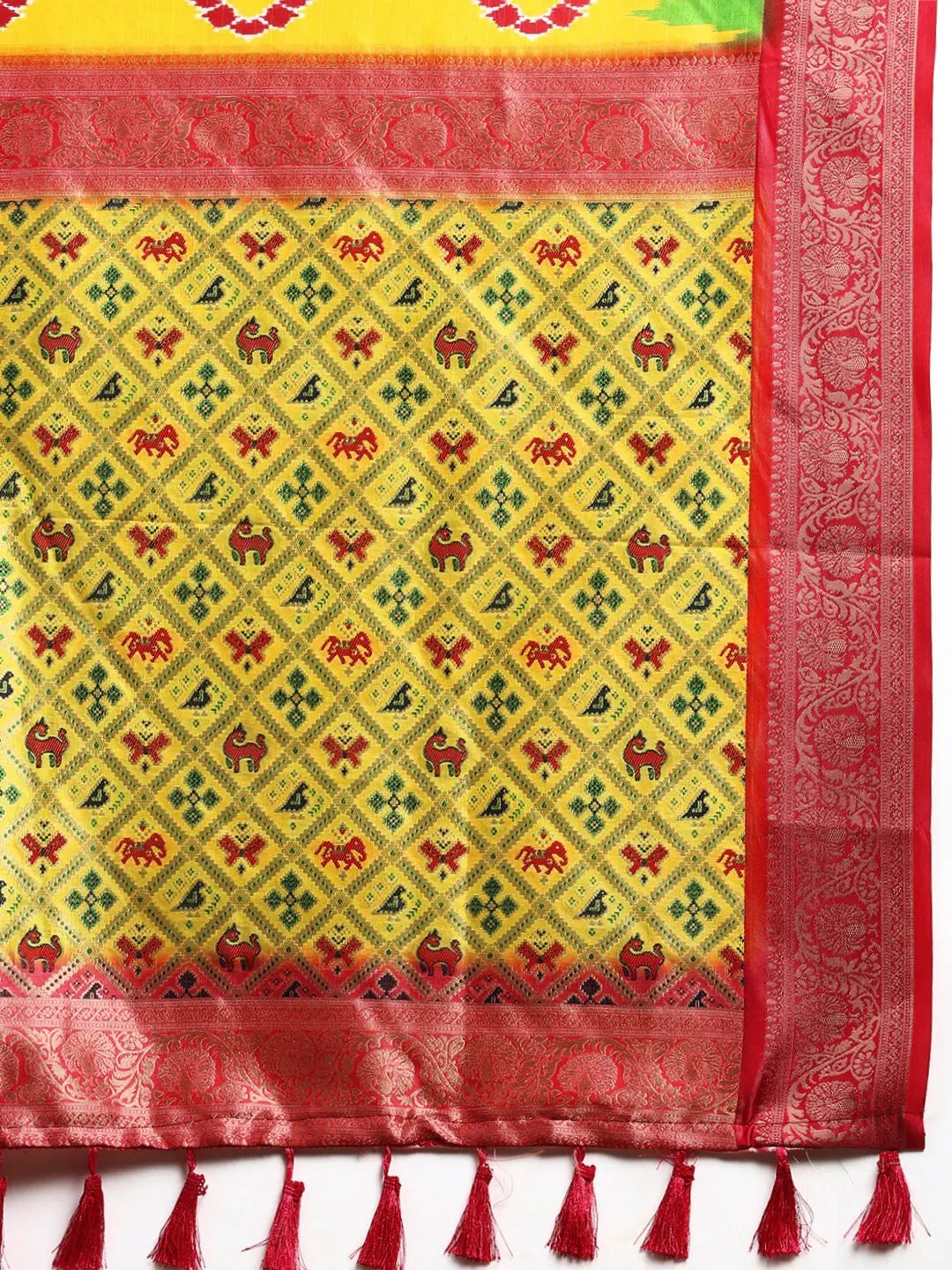 Exclusive Ikkat Digital Print With Patola Pallu Soft Silk Saree by My Store
