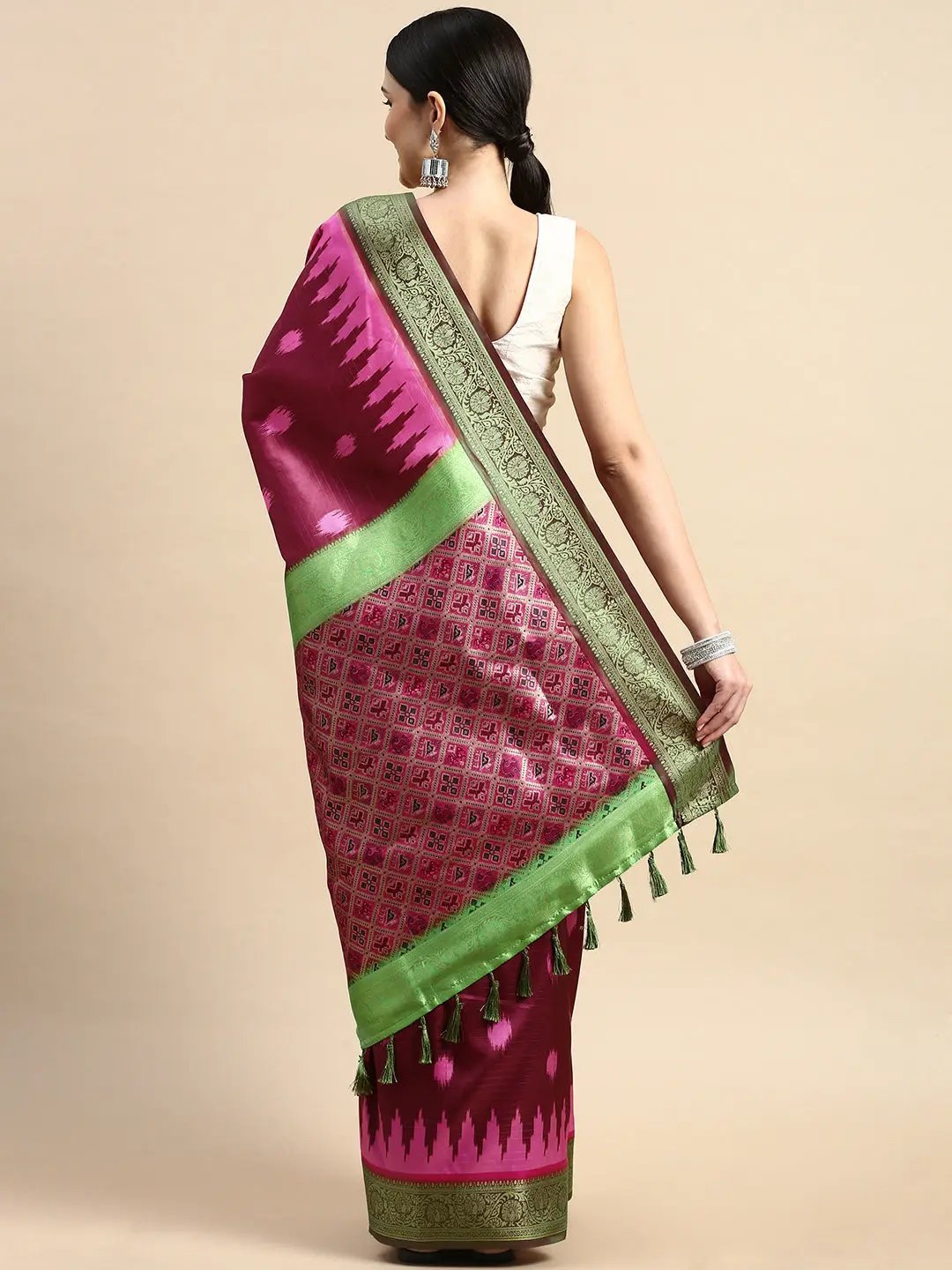 Exclusive Ikkat Digital Print With Patola Pallu Soft Silk Saree by My Store