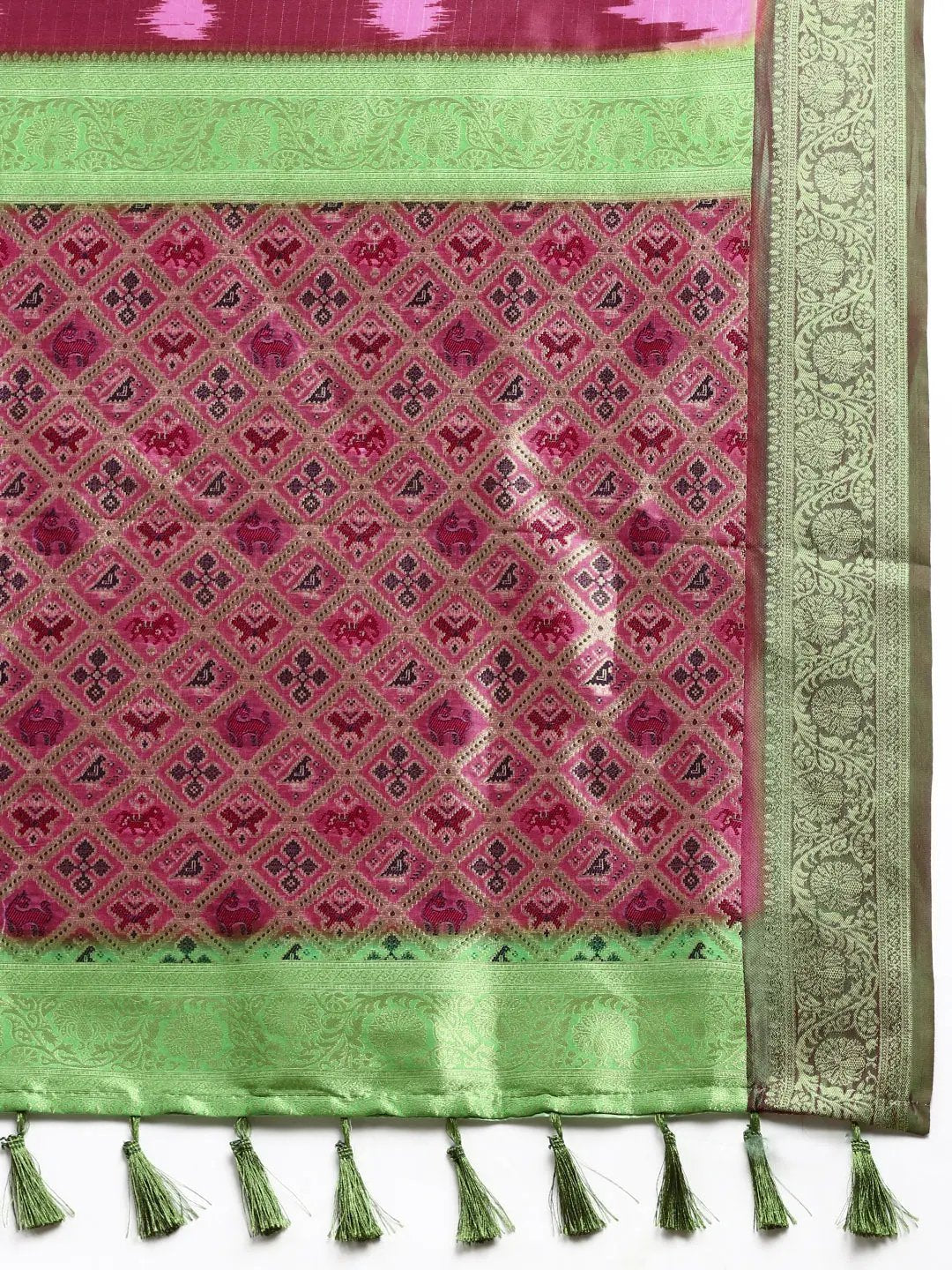 Exclusive Ikkat Digital Print With Patola Pallu Soft Silk Saree by My Store