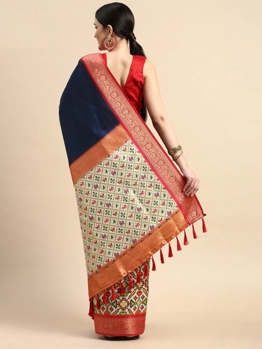 Digital Print Patola Pallu Soft Silk Saree by My Store