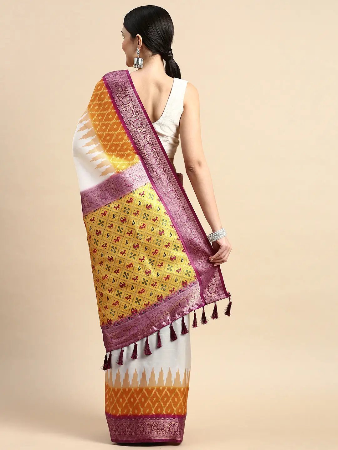 Exclusive Ikkat Digital Print With Patola Pallu Soft Silk Saree by My Store
