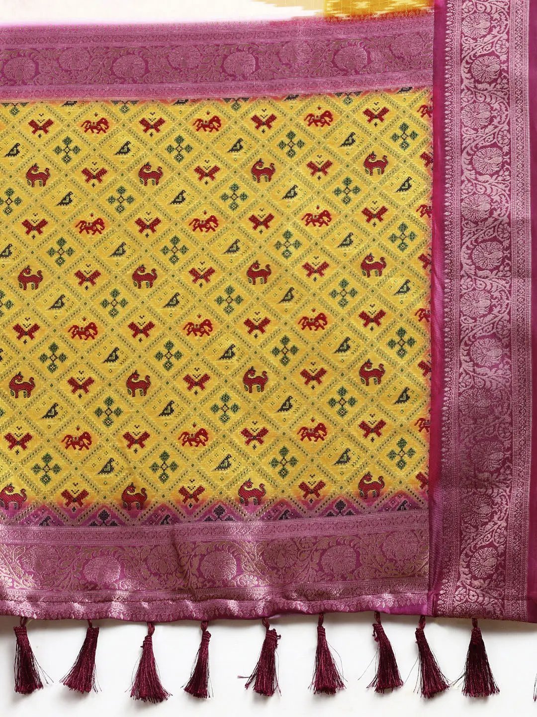 Exclusive Ikkat Digital Print With Patola Pallu Soft Silk Saree by My Store