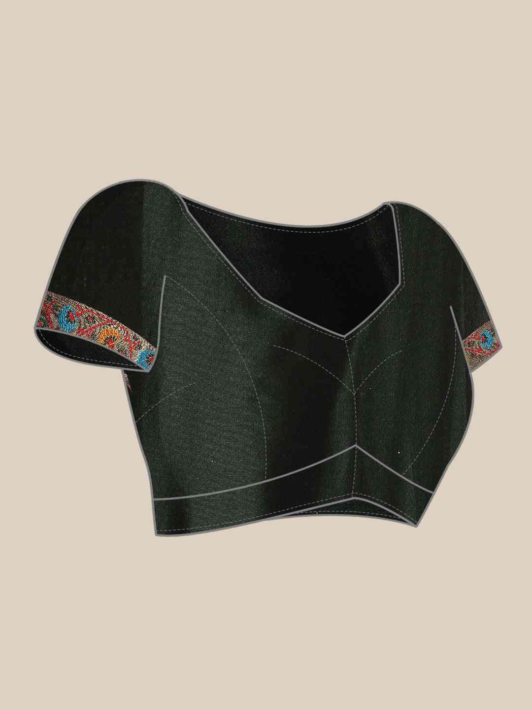 Dark Green Colour Yevla Paithani Soft Silk Saree by My Store