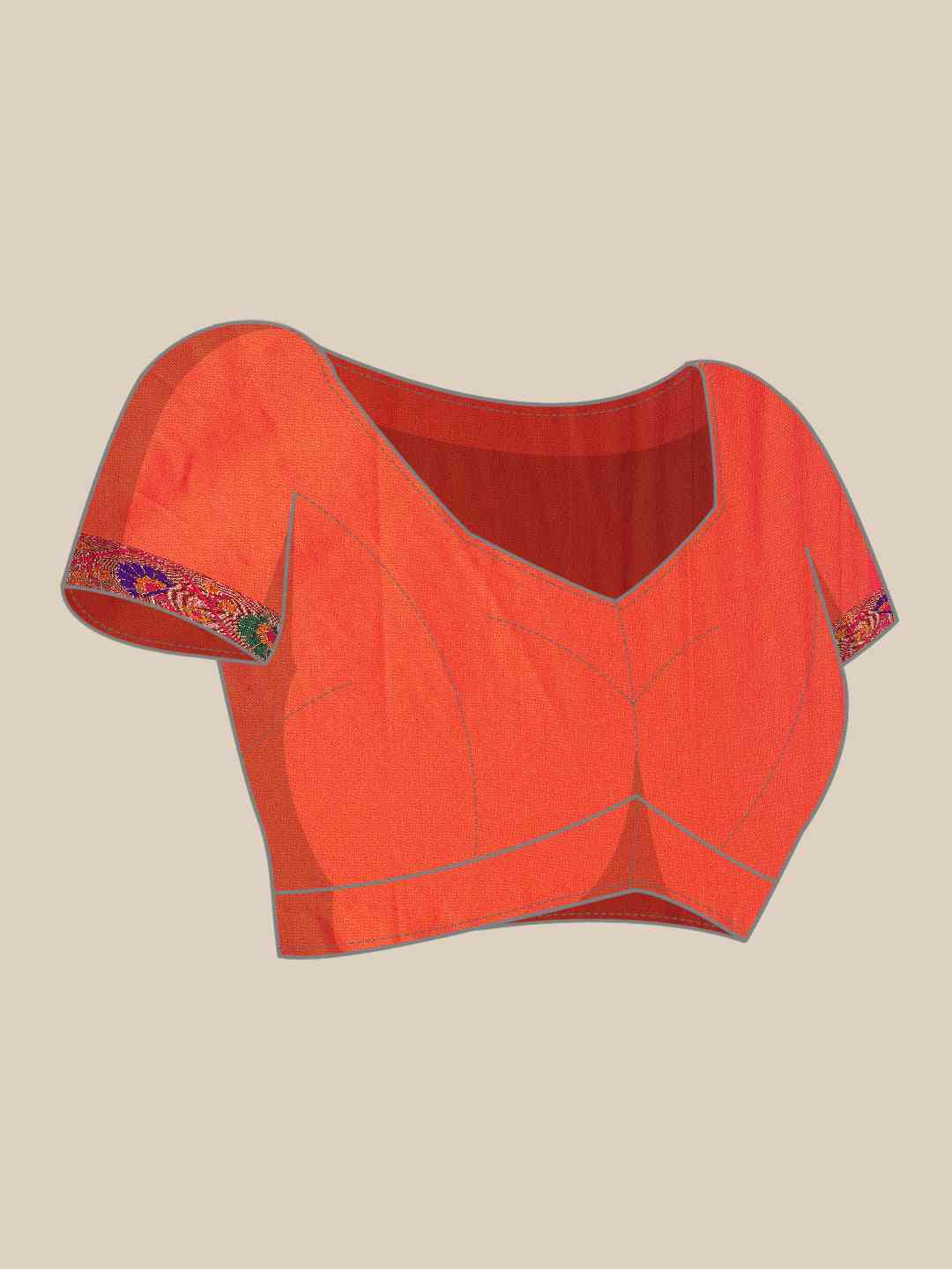 Orange Colour Yevla Paithani Soft Silk Saree by My Store