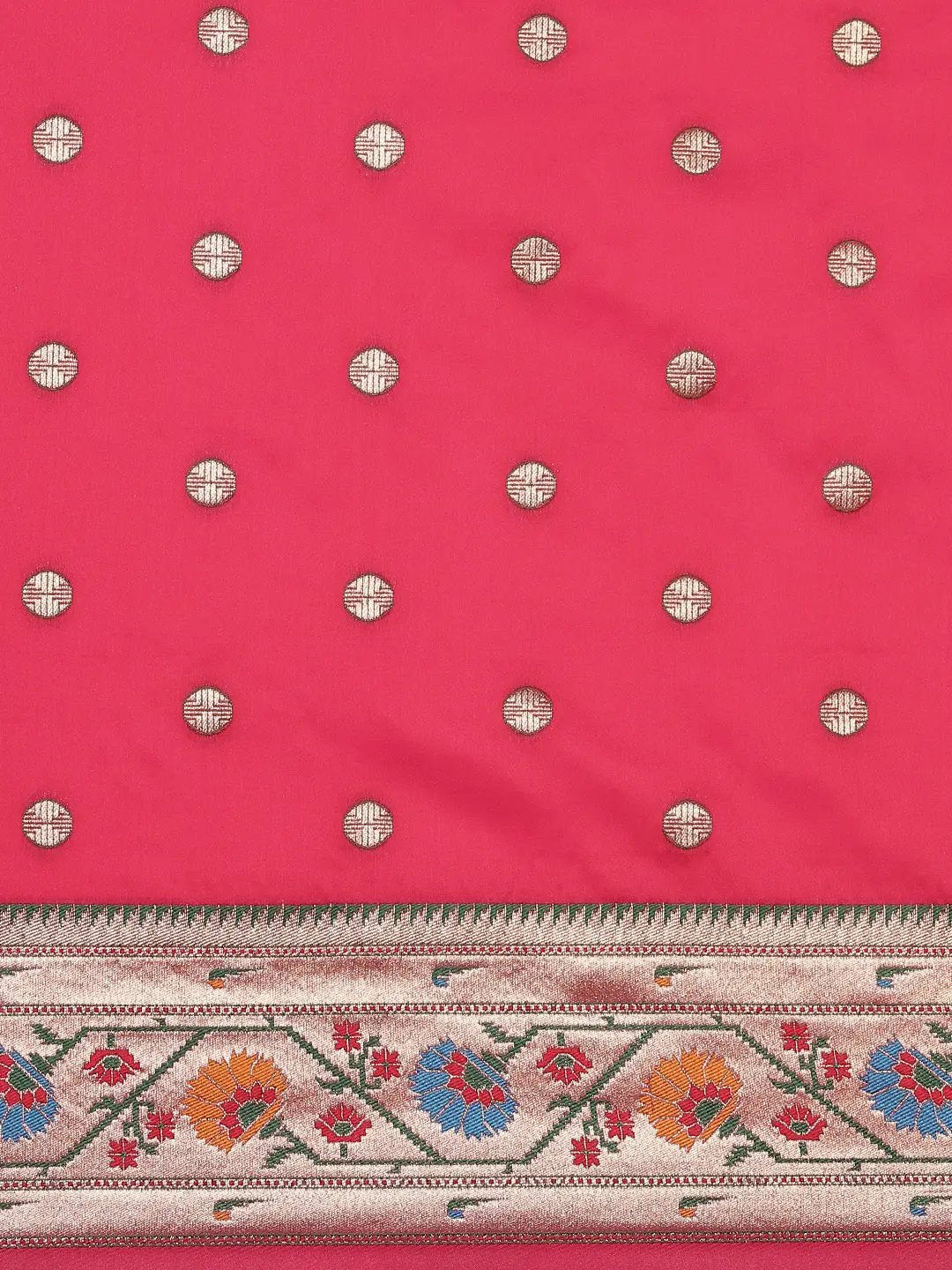 Pink Colour Yevla Paithani Soft Silk Saree by My Store