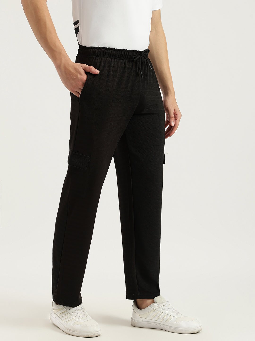 Men Regular Fit Cargo Pants | Black