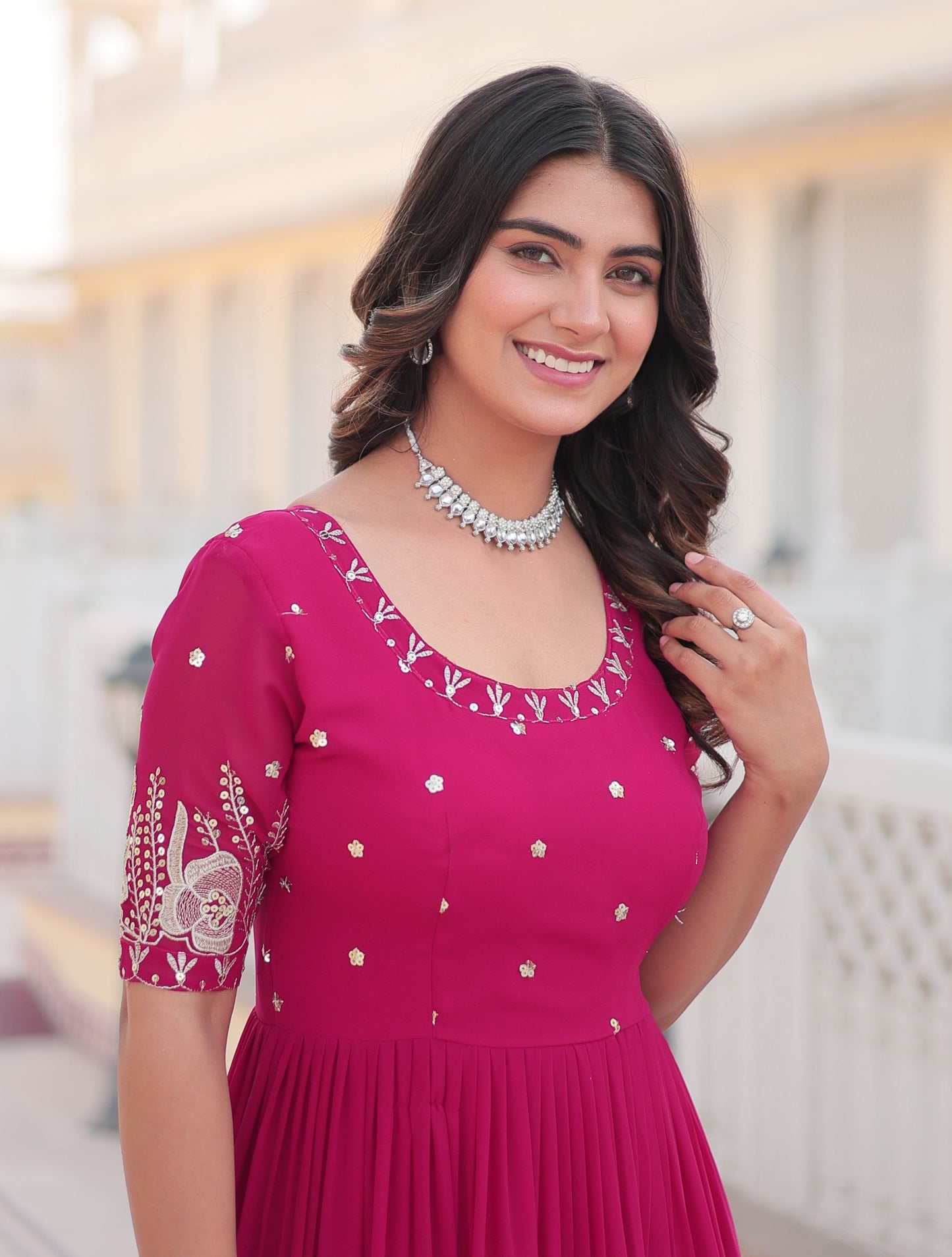 Raksh Badhan Special Trending Pink Kurta Set