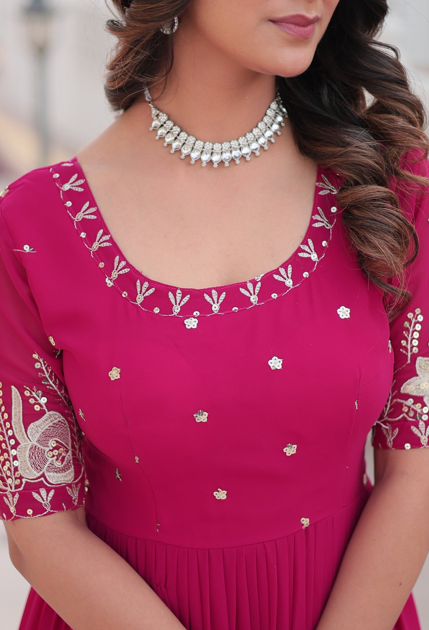 Raksh Badhan Special Trending Pink Kurta Set
