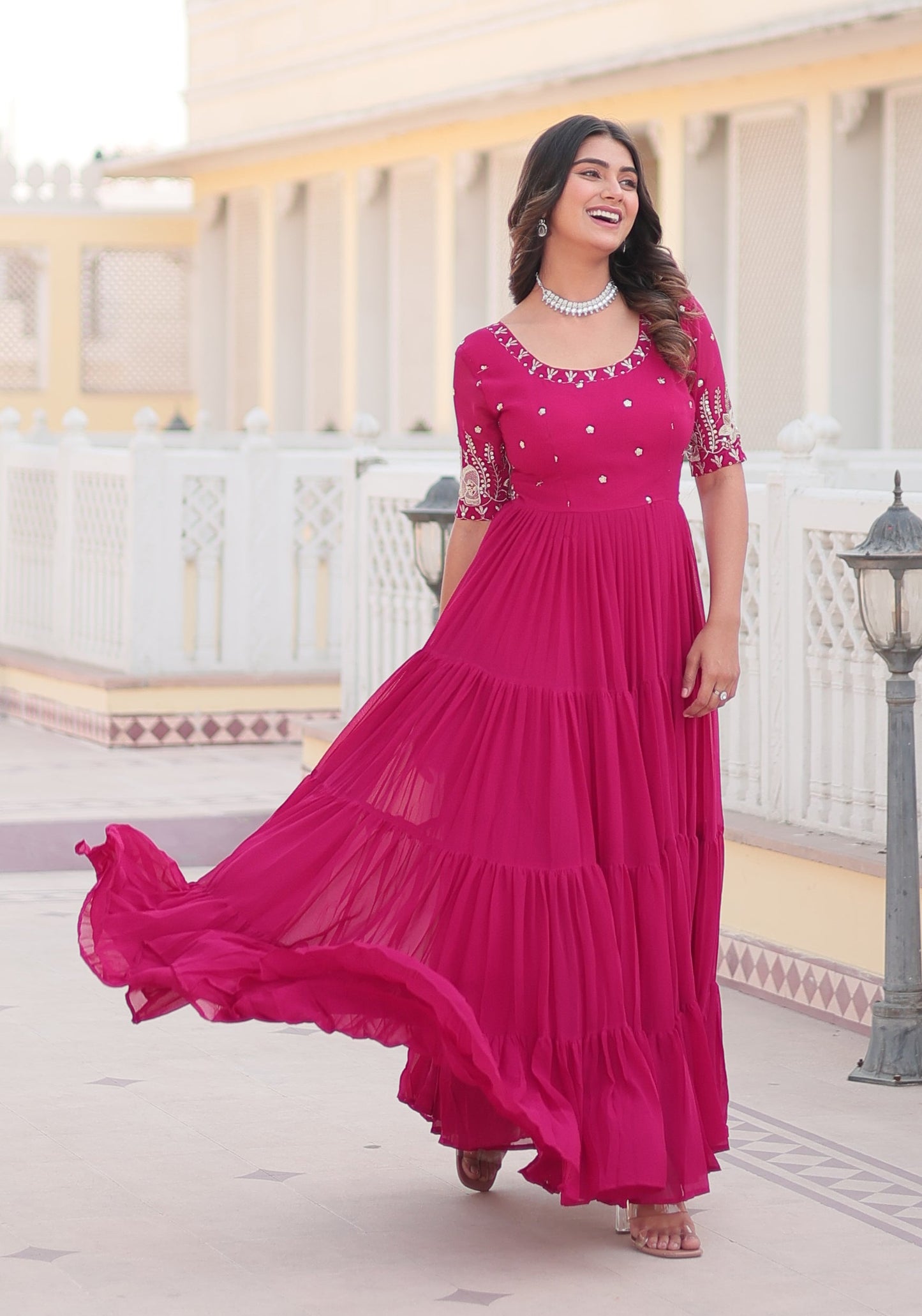 Raksh Badhan Special Trending Pink Kurta Set