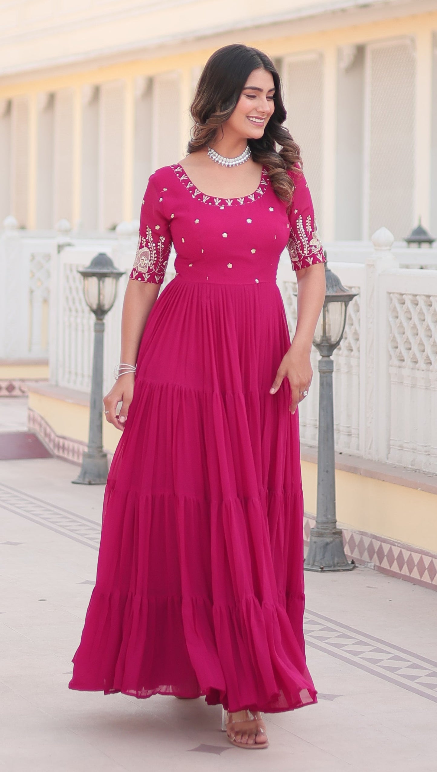Raksh Badhan Special Trending Pink Kurta Set