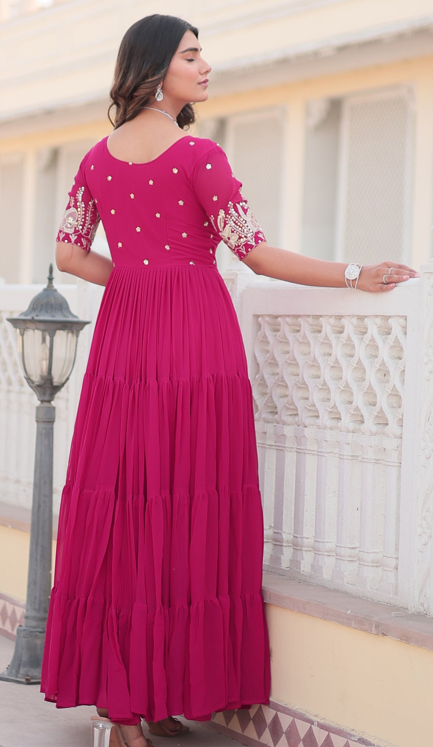 Raksh Badhan Special Trending Pink Kurta Set
