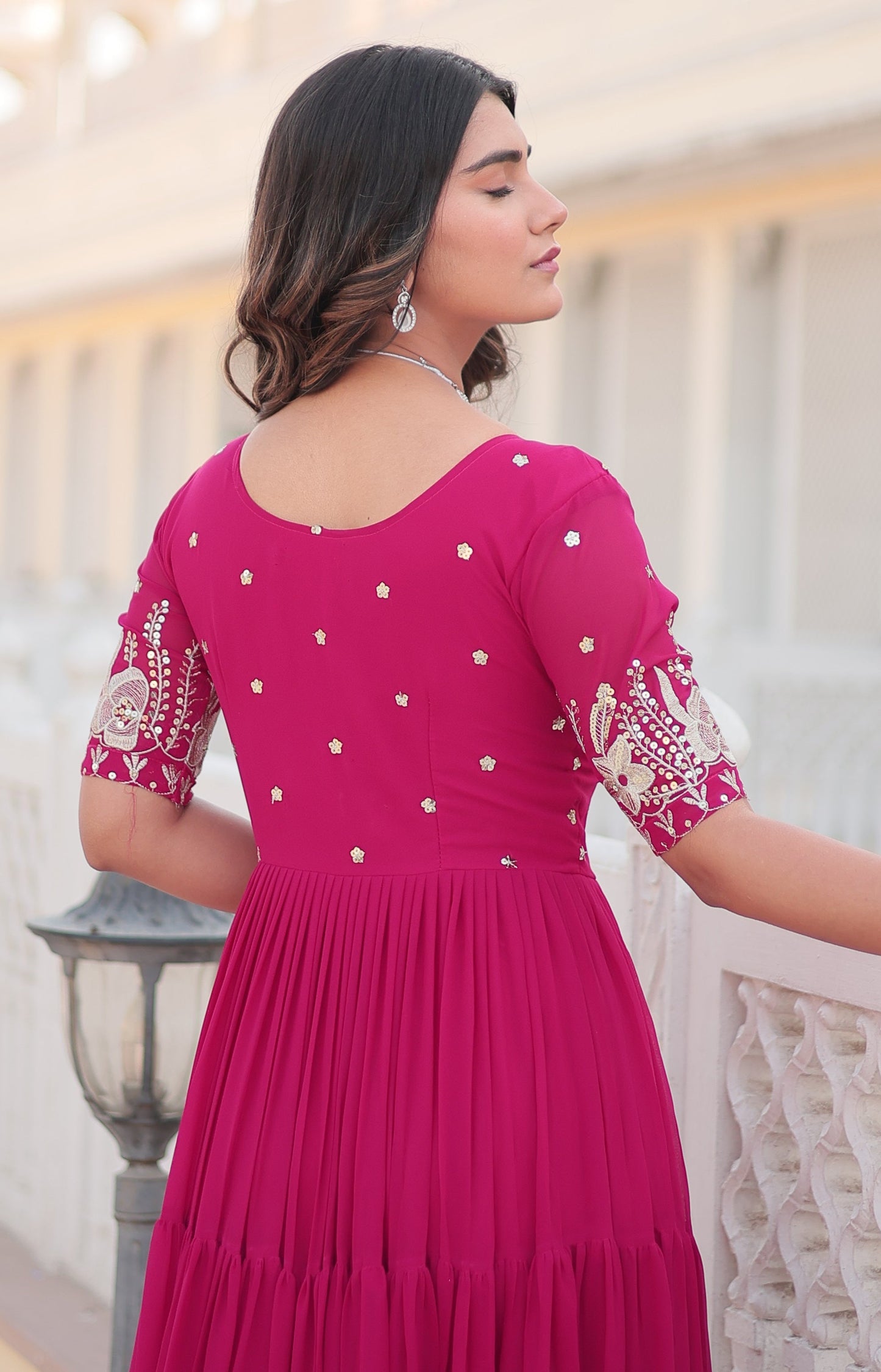 Raksh Badhan Special Trending Pink Kurta Set