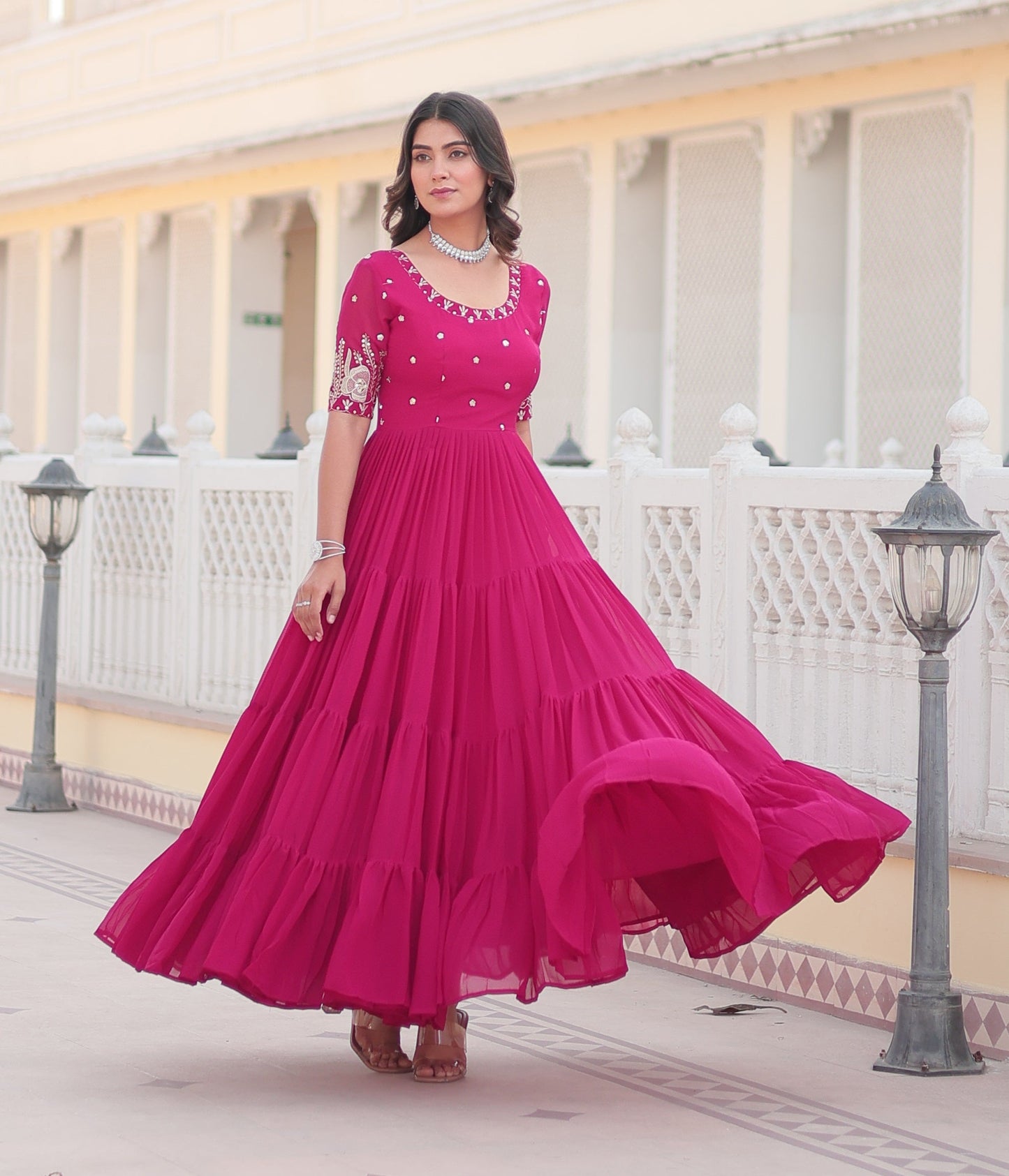 Raksh Badhan Special Trending Pink Kurta Set