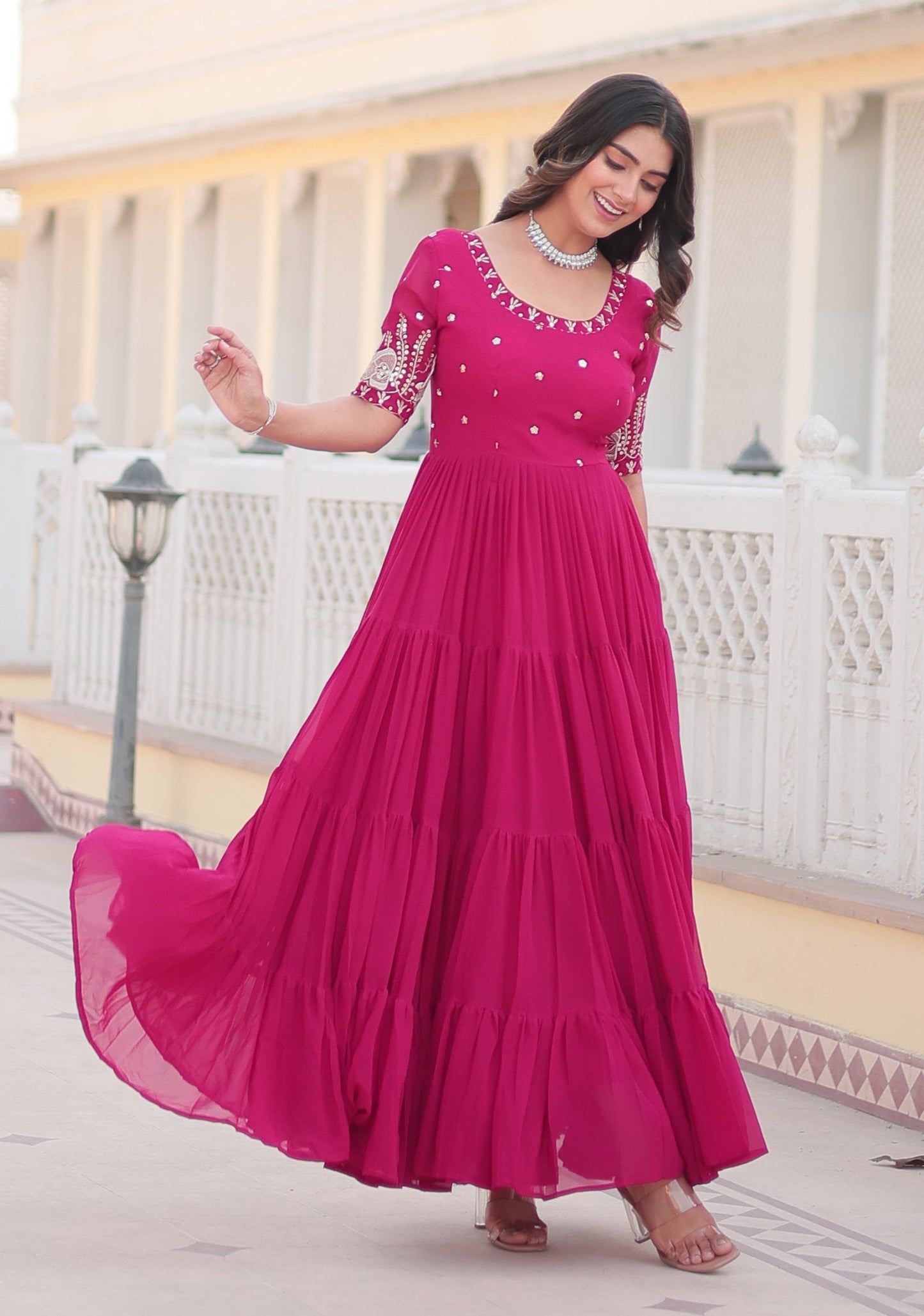 Raksh Badhan Special Trending Pink Kurta Set