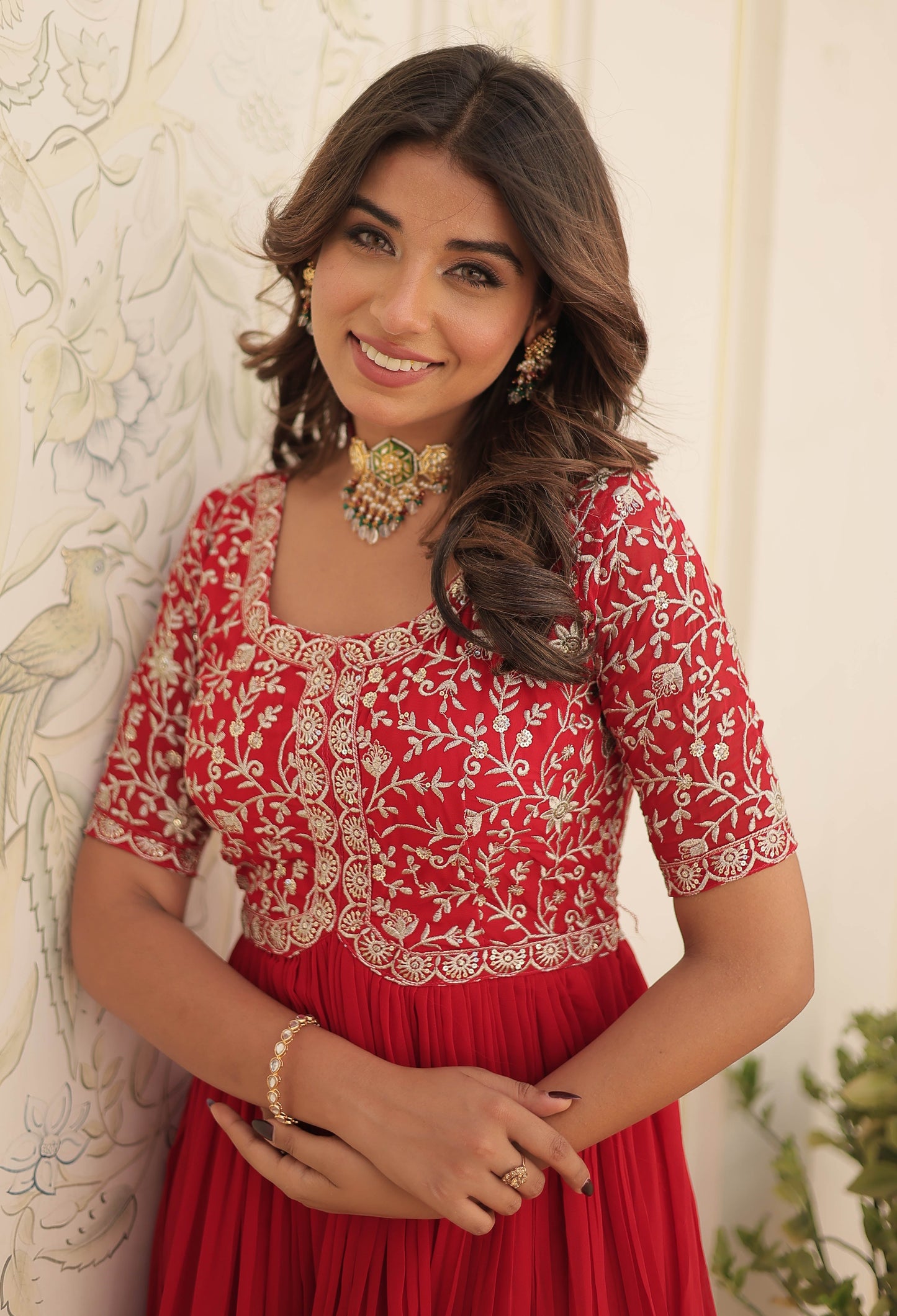 Premium Designer Readymade Red KurtaSet