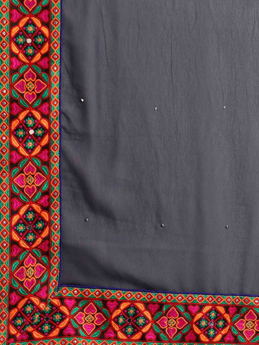 Royal Navy Colour Festive Wear Poly Georgette Saree by My Store