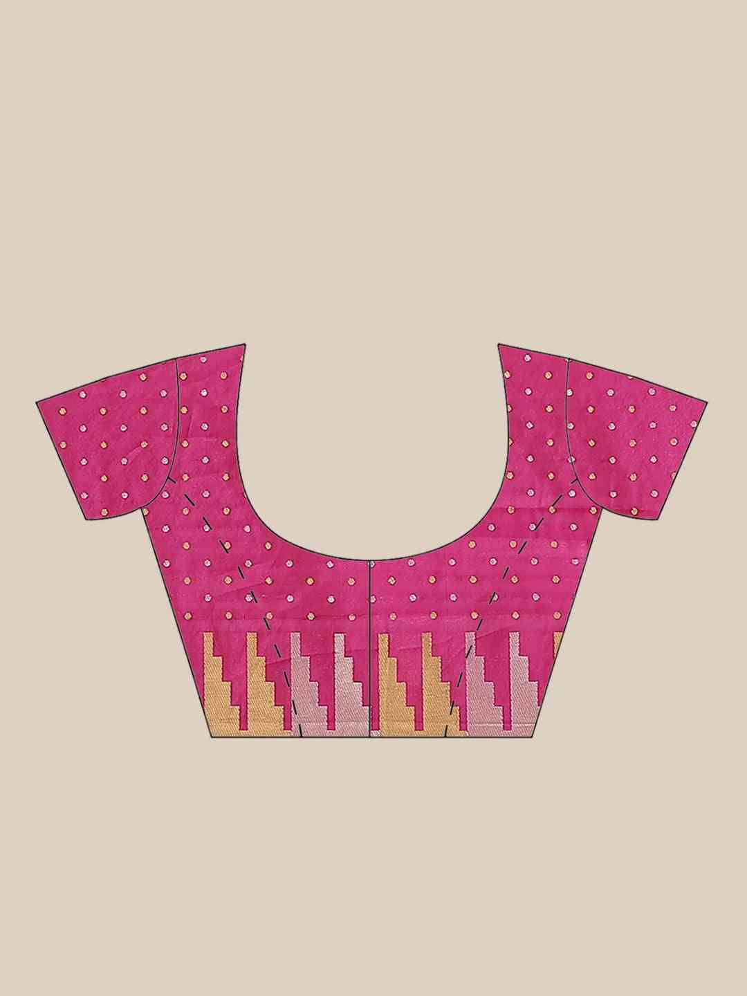 Stylish Rani Colour Ethnic Motifs And Zari Silk Banarasi Saree by My Store