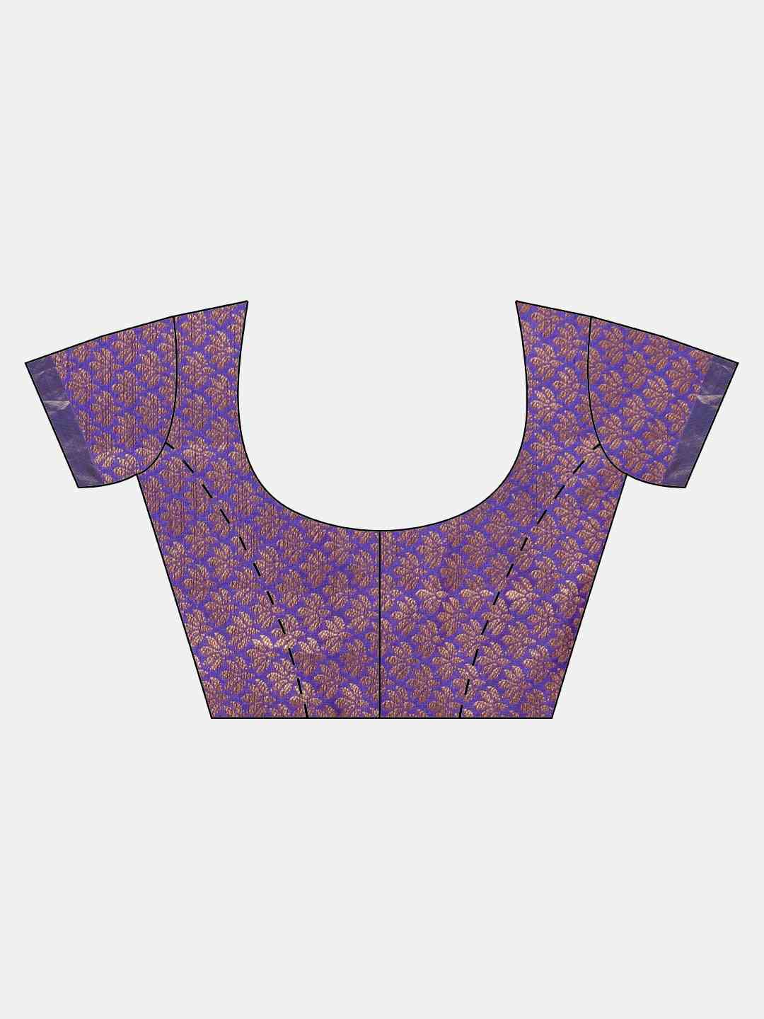Geometric Print Pink Colour Kanjivaram Silk Saree by My Store