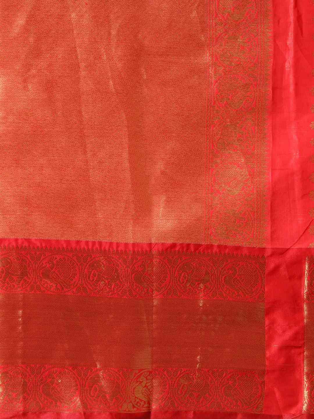Pure Kanjivaram Silk Grey Colour Geometric Print Saree by My Store