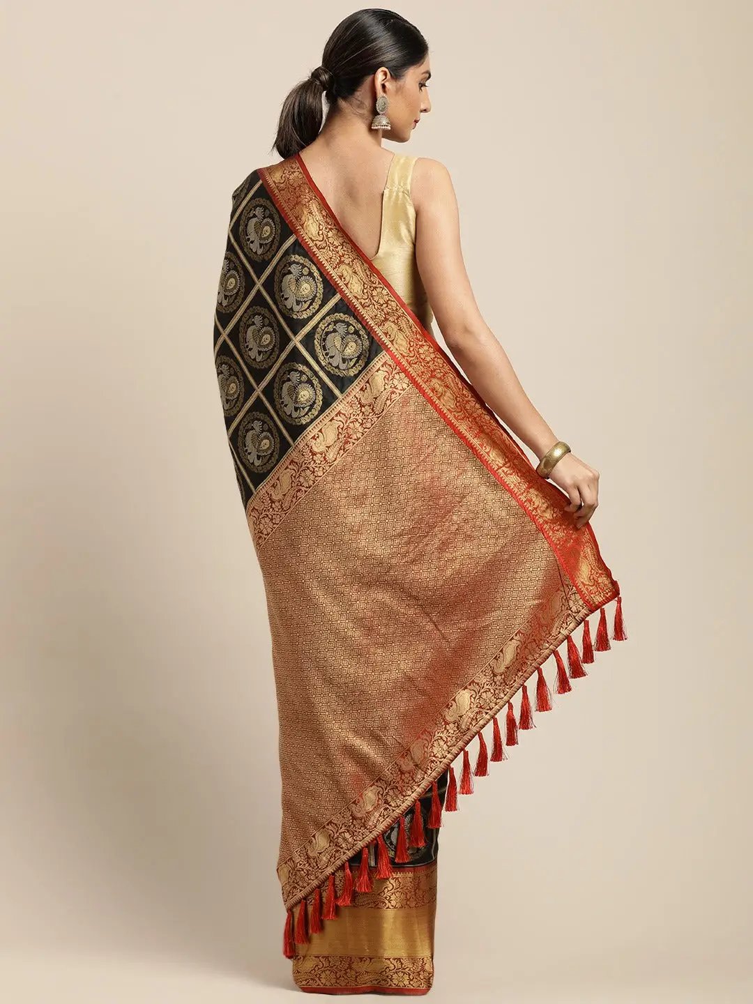 Exclusive Banarasi Pattu Zari Motifs Festive Wear Saree by My Store