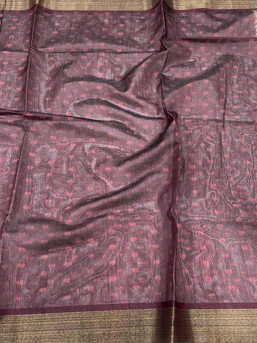 Grey Kalamkari Tussar Silk Saree by My Store