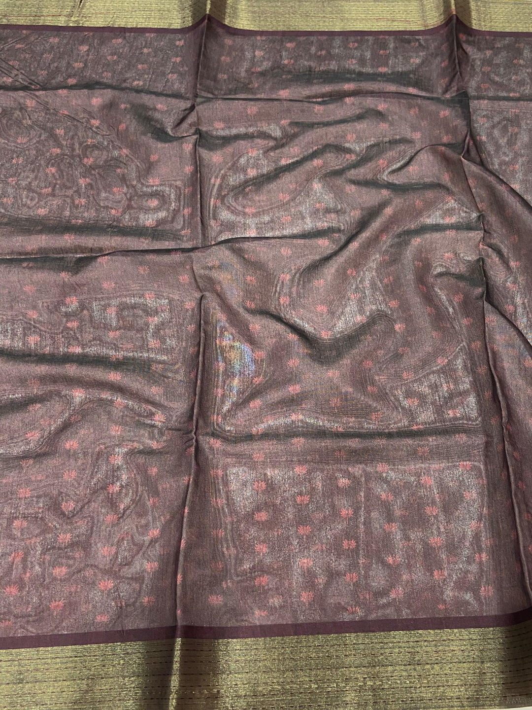 Sky Blue Kalamkari Tussar Silk Saree