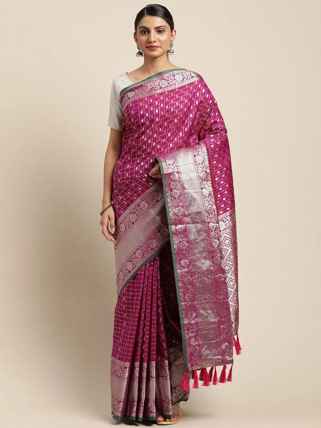 Kanjivaaram Soft Silk Kanchi Zari Weaving Saree by My Store