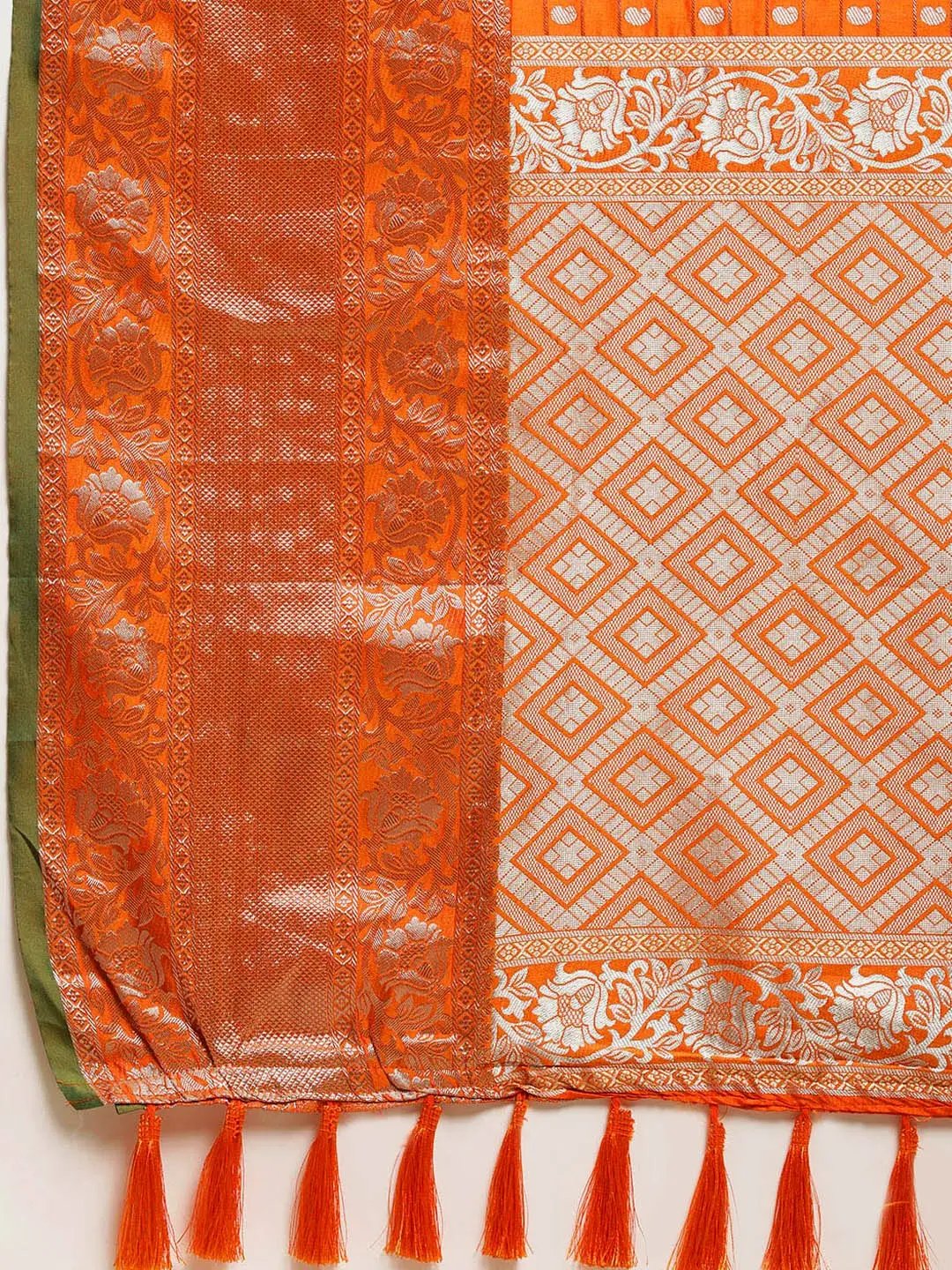 Kanjivaaram Yellow Colour Soft Silk Kanchi Zari Weaving Saree by My Store