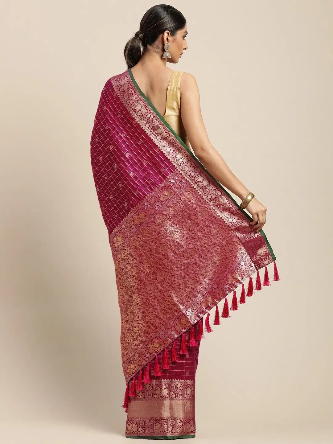 Kanjivaaram Soft Silk Kanchi Zari Weaving Saree by My Store