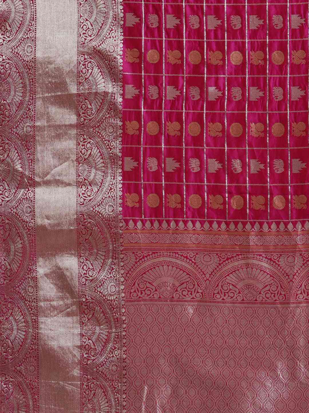 Exclusive Burgundy Colour Woven Design Banarasi Saree by My Store