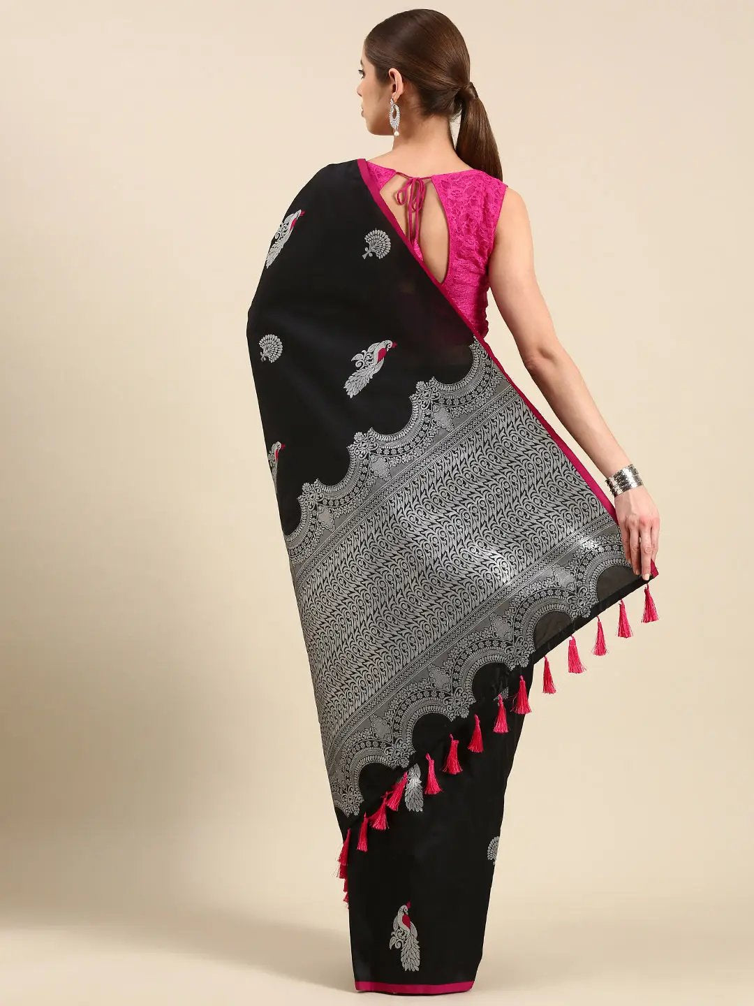 Banarasi Black Colour Soft Silk Zari Weaving Saree