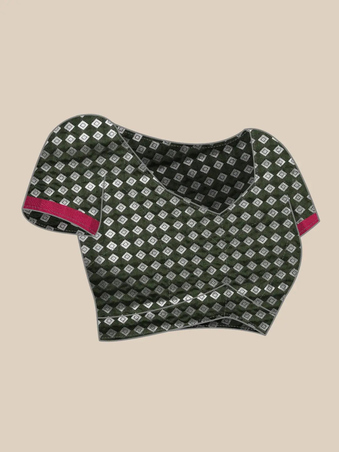 Bottle Green Banarasi Soft Silk Zari Weaving Saree by My Store