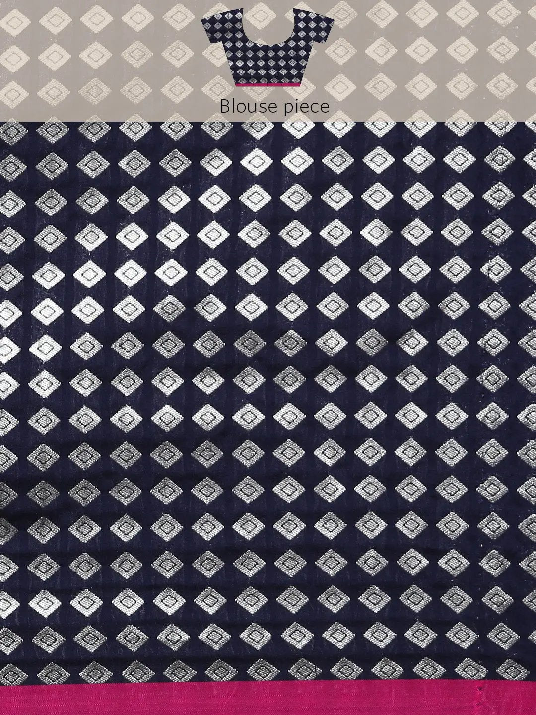 Navy Colour Banarasi Soft Silk Zari Weaving Saree by My Store