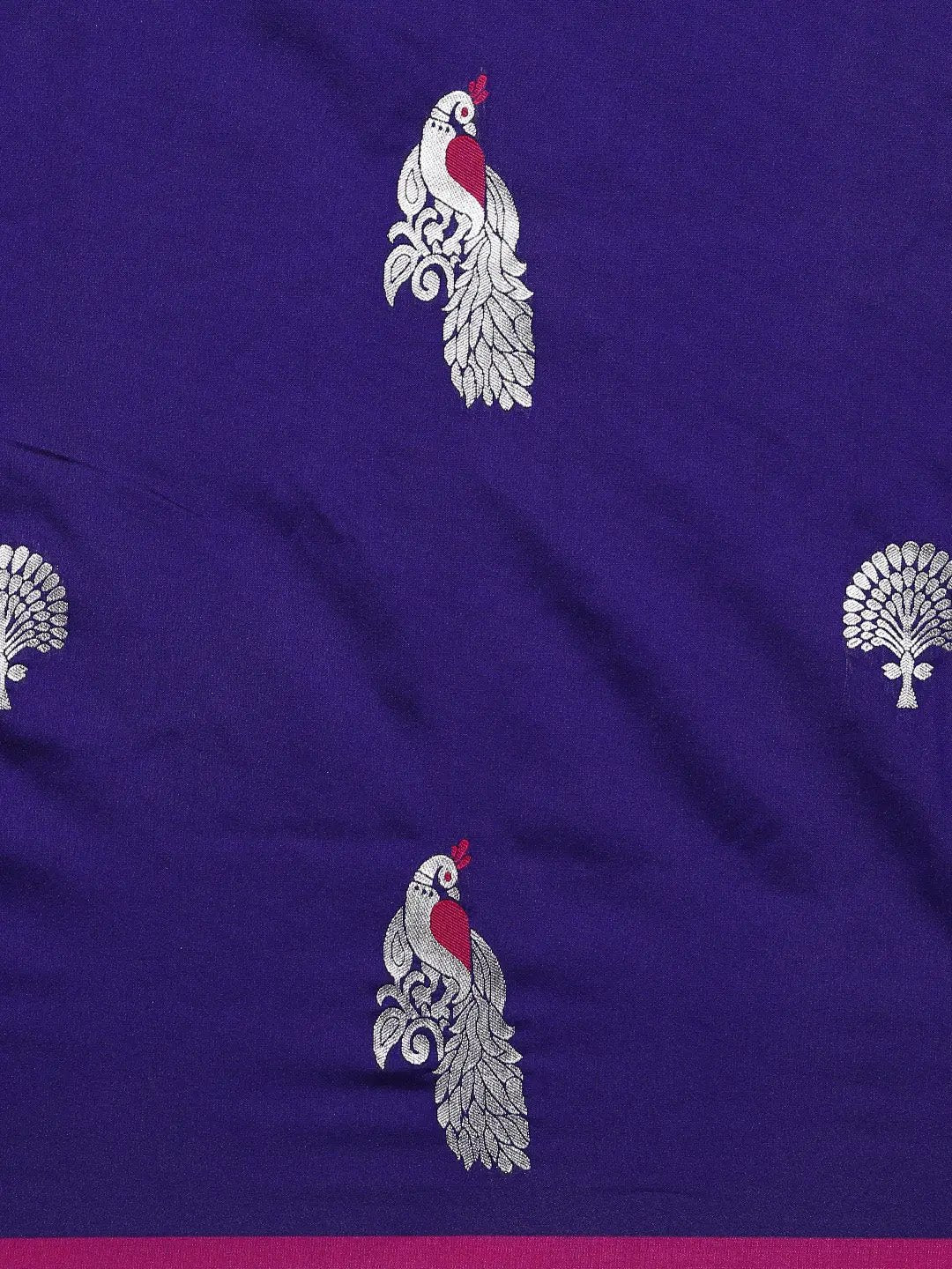 Indigo Colour Banarasi Soft Silk Zari Weaving Saree