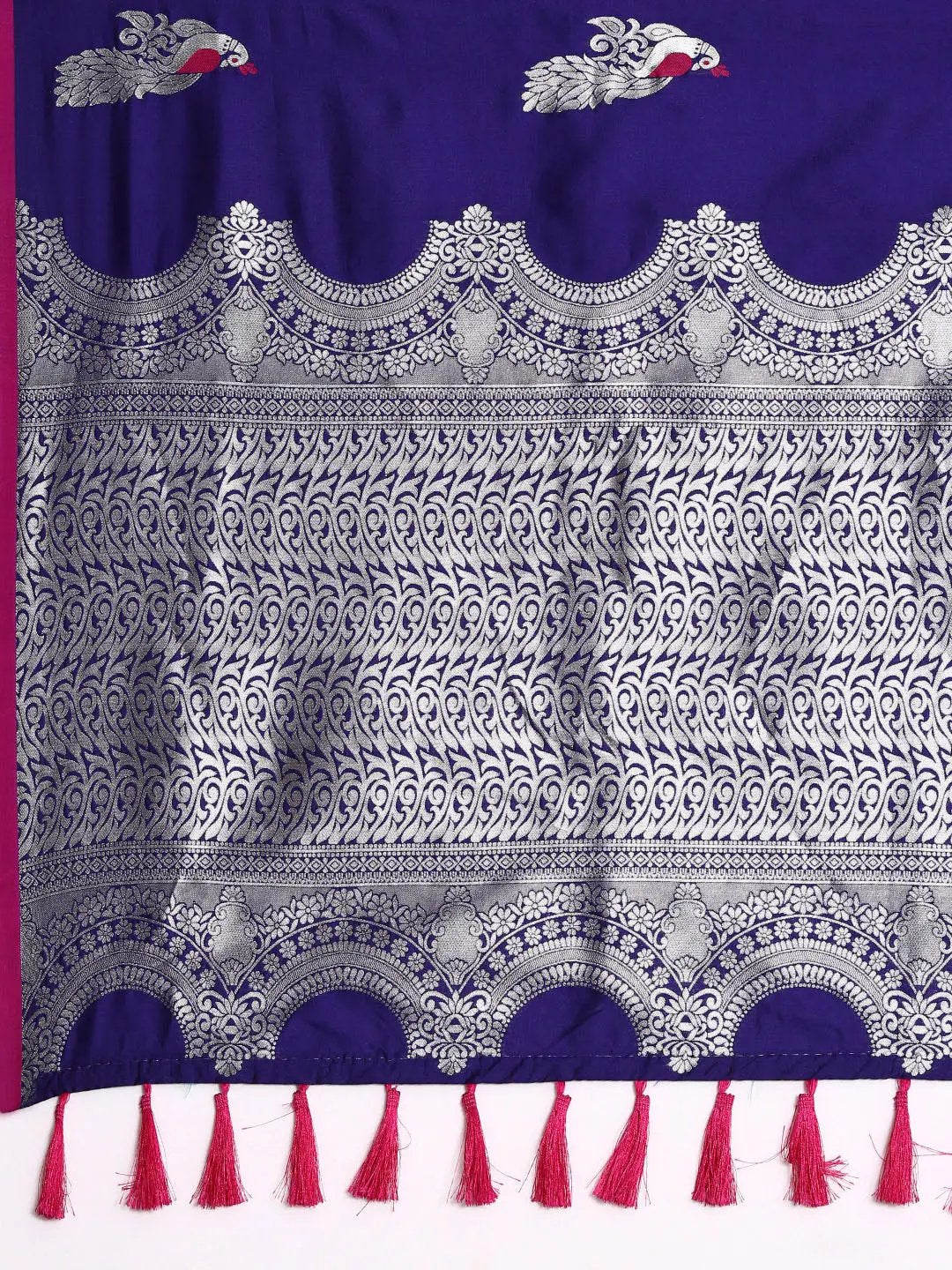 Indigo Colour Banarasi Soft Silk Zari Weaving Saree
