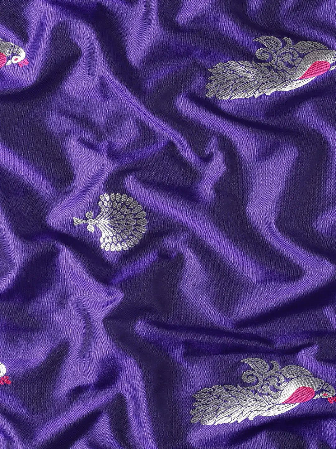 Indigo Colour Banarasi Soft Silk Zari Weaving Saree