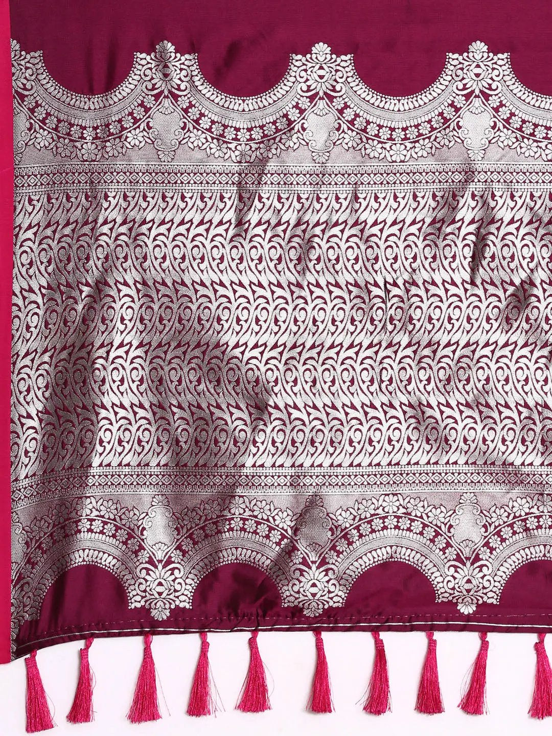 Banarasi Soft Silk Wine Kanchi Zari Weaving Saree