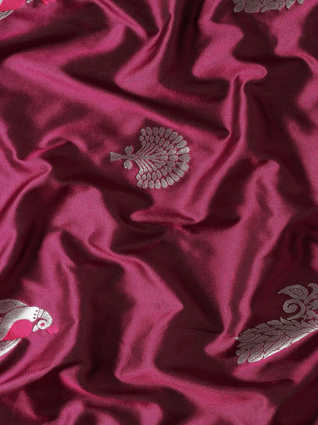 Banarasi Soft Silk Wine Kanchi Zari Weaving Saree